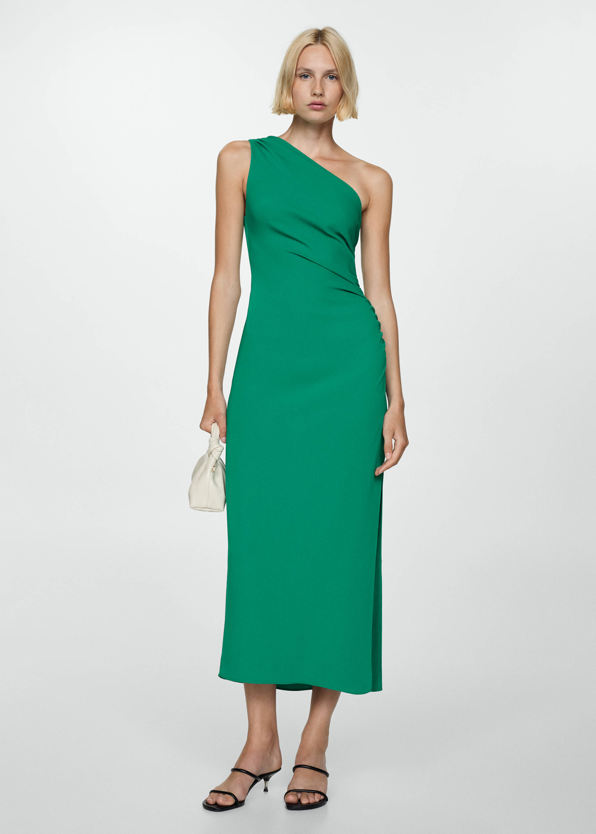 Asymmetric dress with draped details - General plane