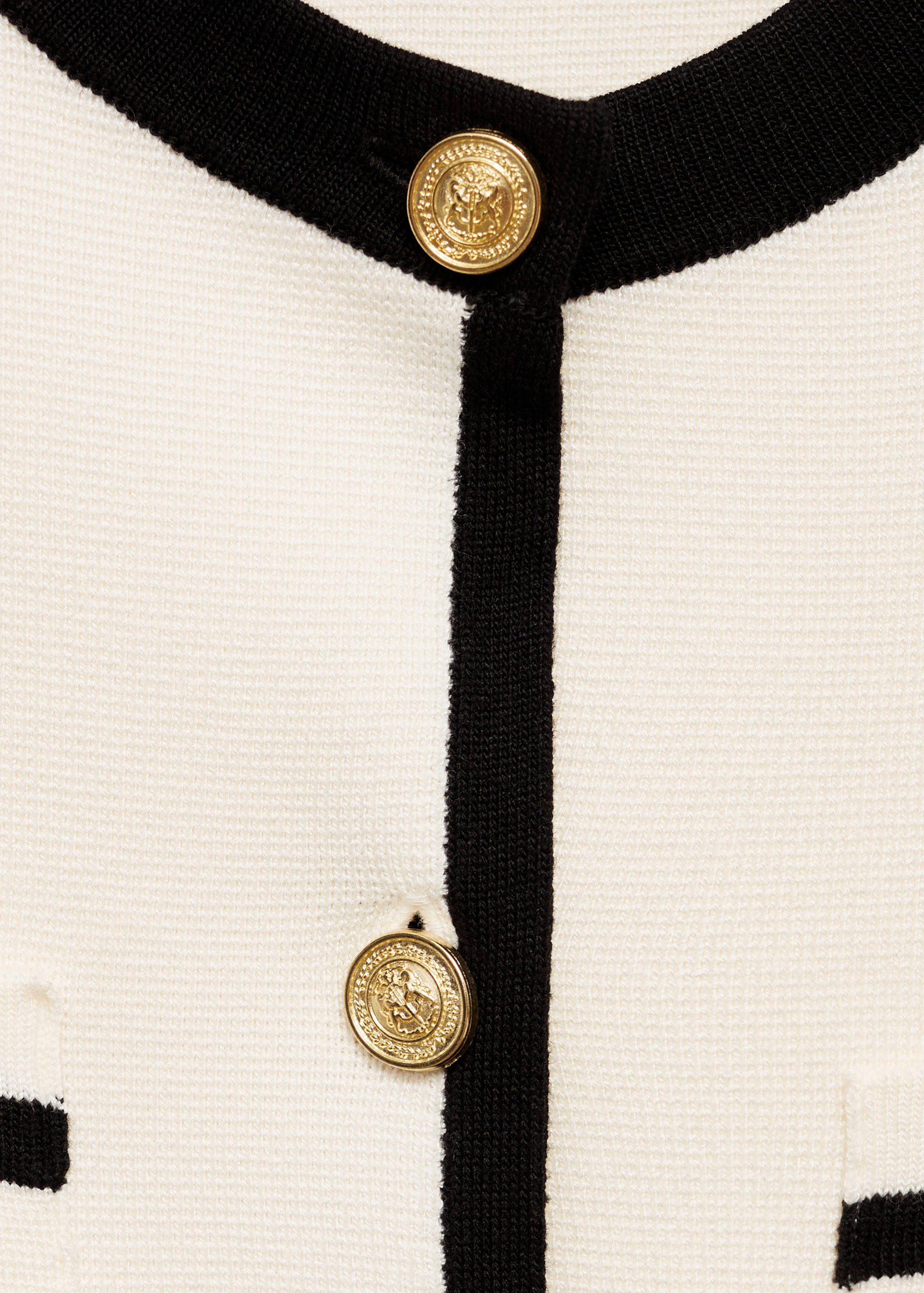 Short-sleeved cardigan with contrasting trims - Details of the article 8