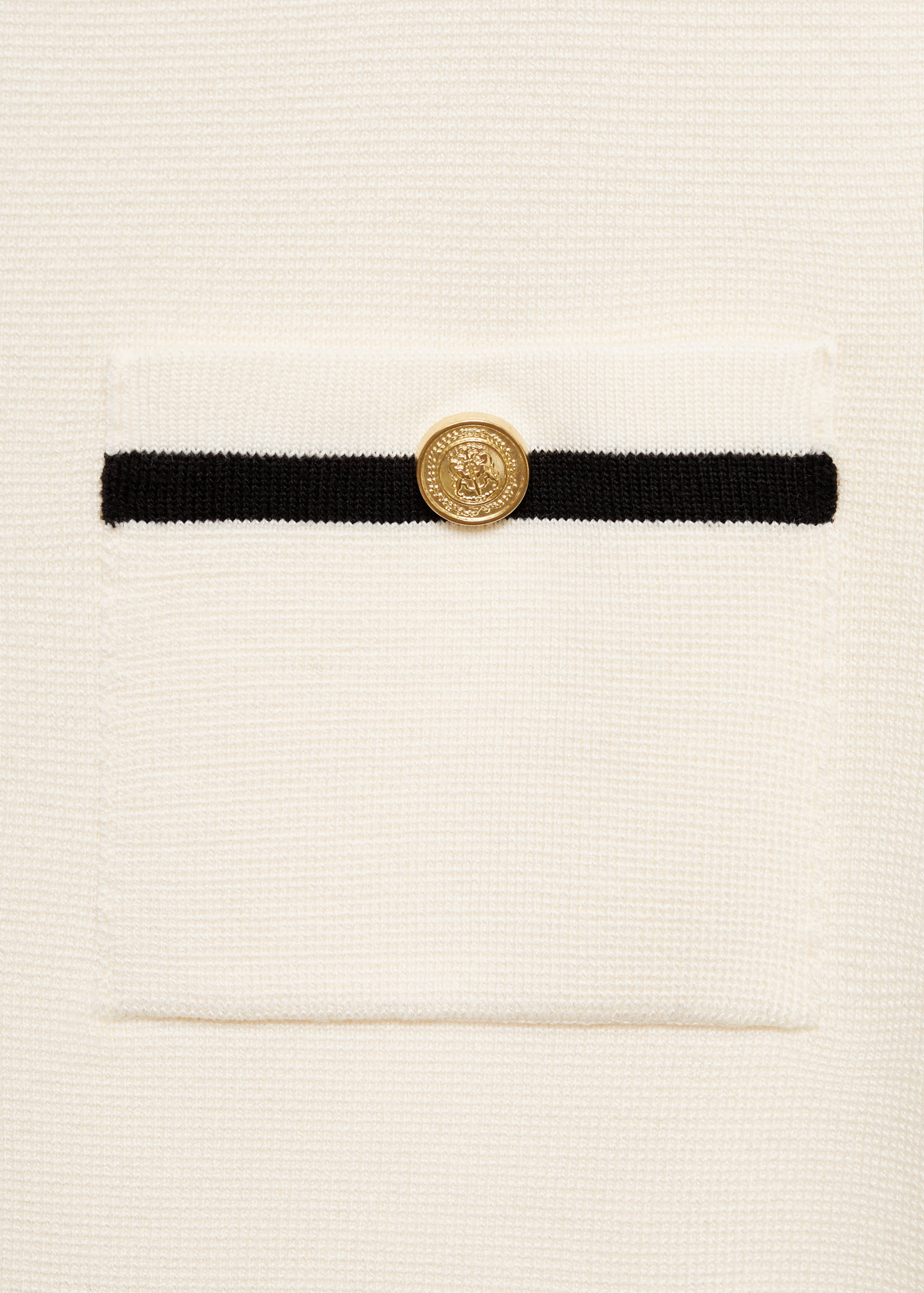 Short-sleeved cardigan with contrasting trims - Details of the article 0