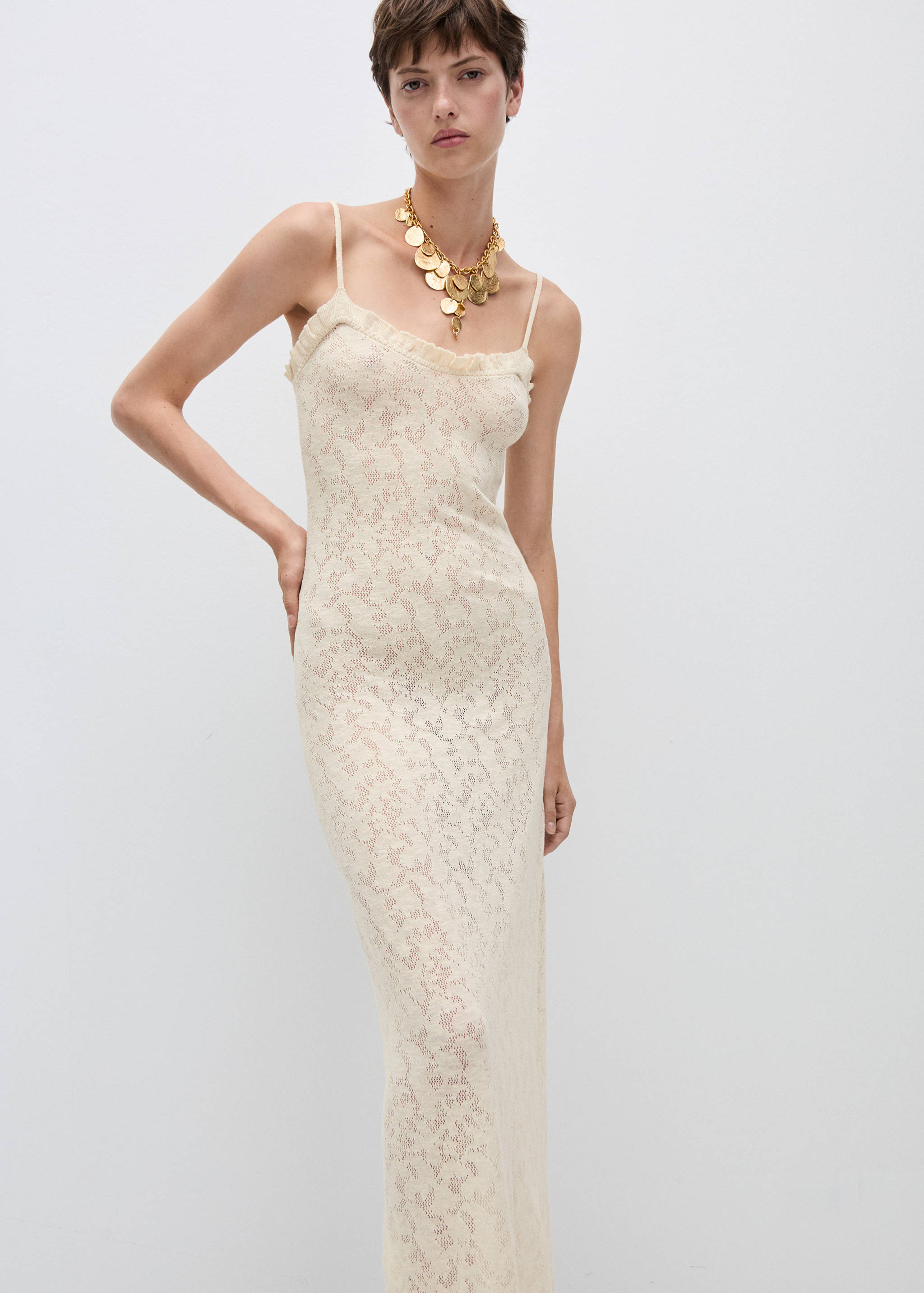 Knitted dress openwork details - Medium plane