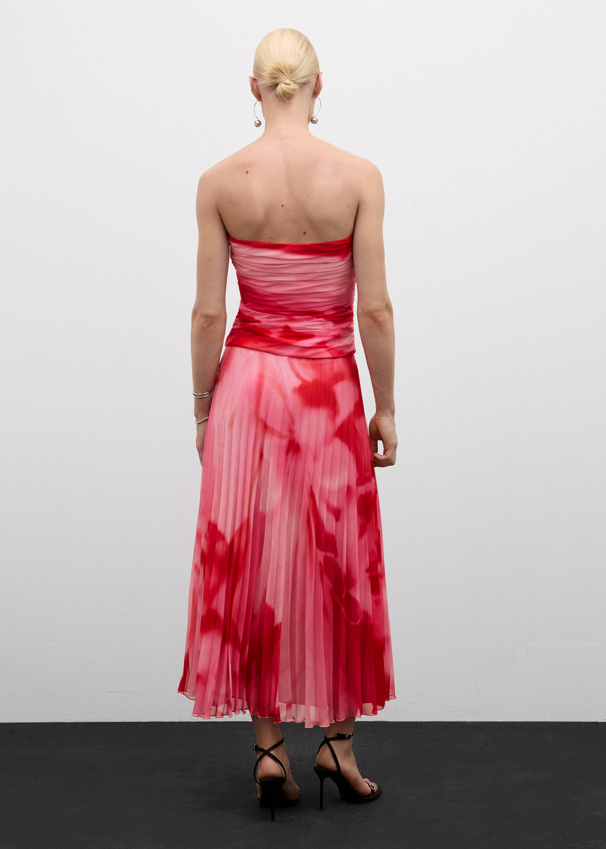 Printed pleated skirt - Reverse of the article