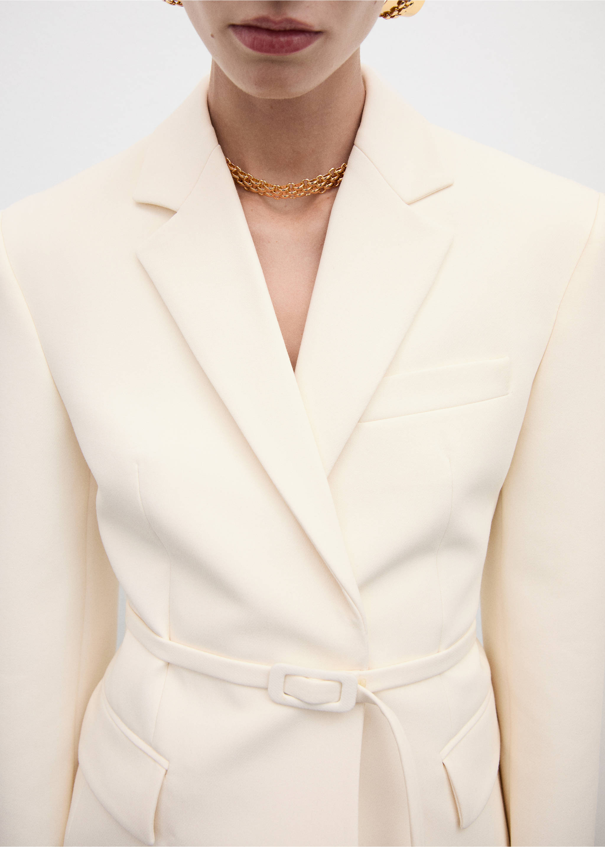 Suit jacket with belt - Деталь изделия 3, Экрю. Ref: 77084071-00.