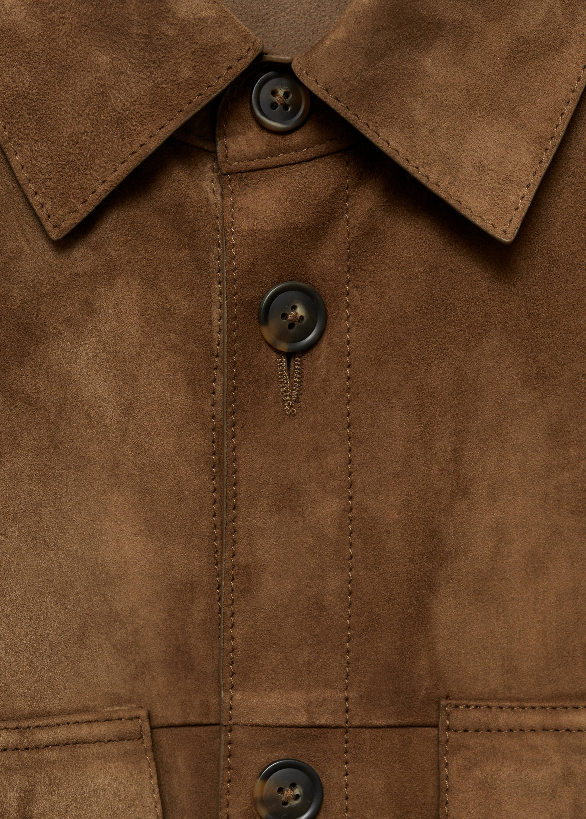 100% suede overshirt with pockets - Details of the article 8