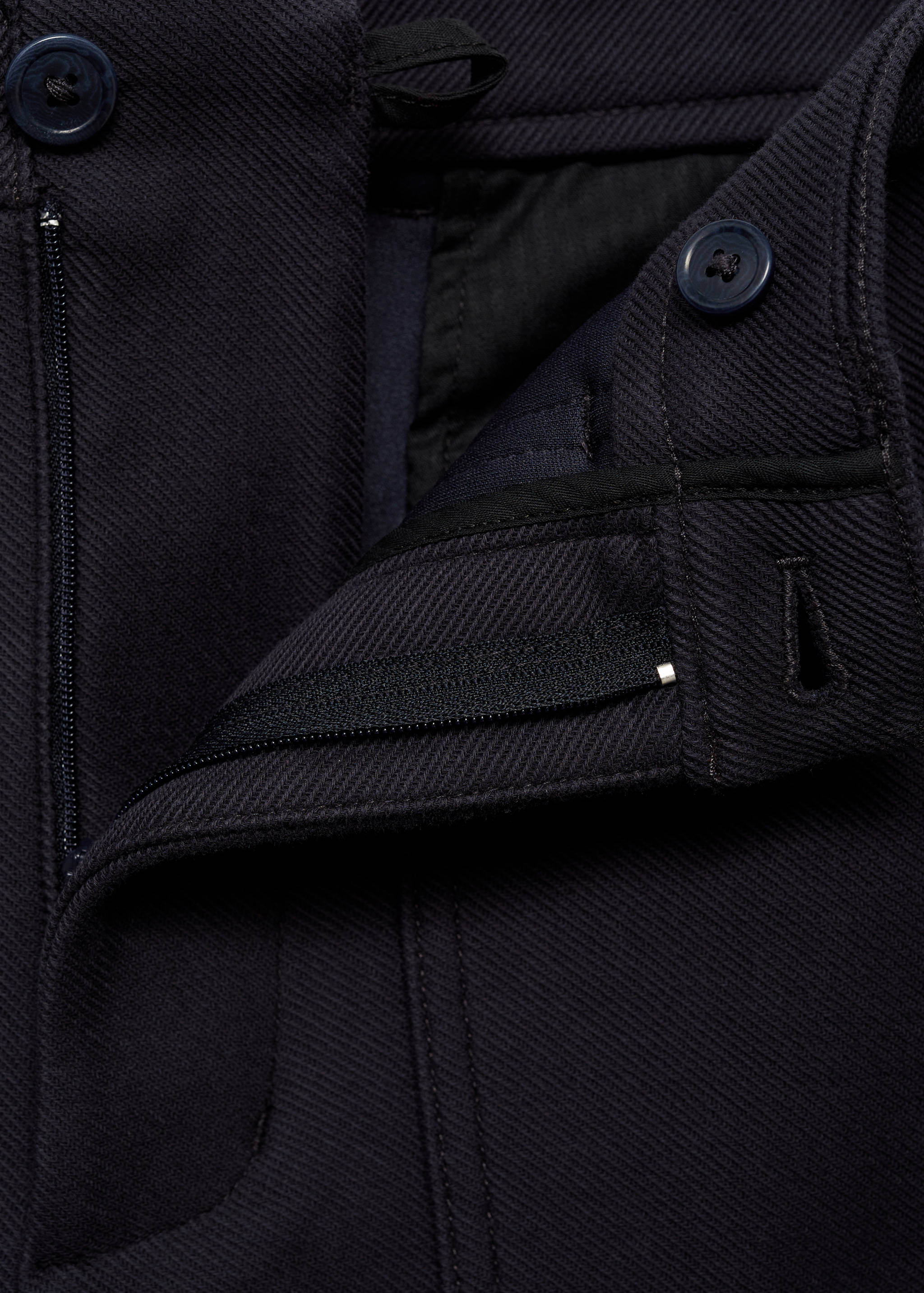 Regular-fit textured cotton trousers - Details of the article 8