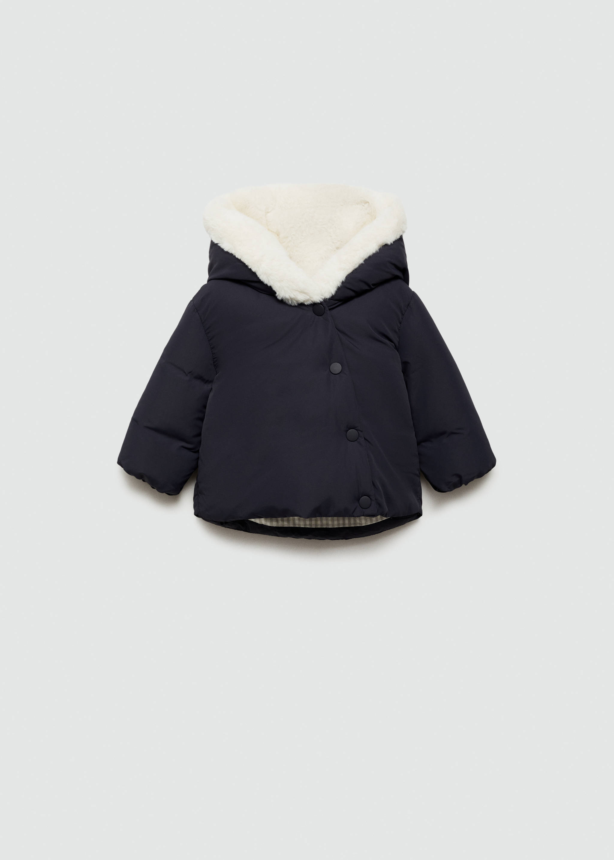 Anorak with shearling-effect hood - Article without model