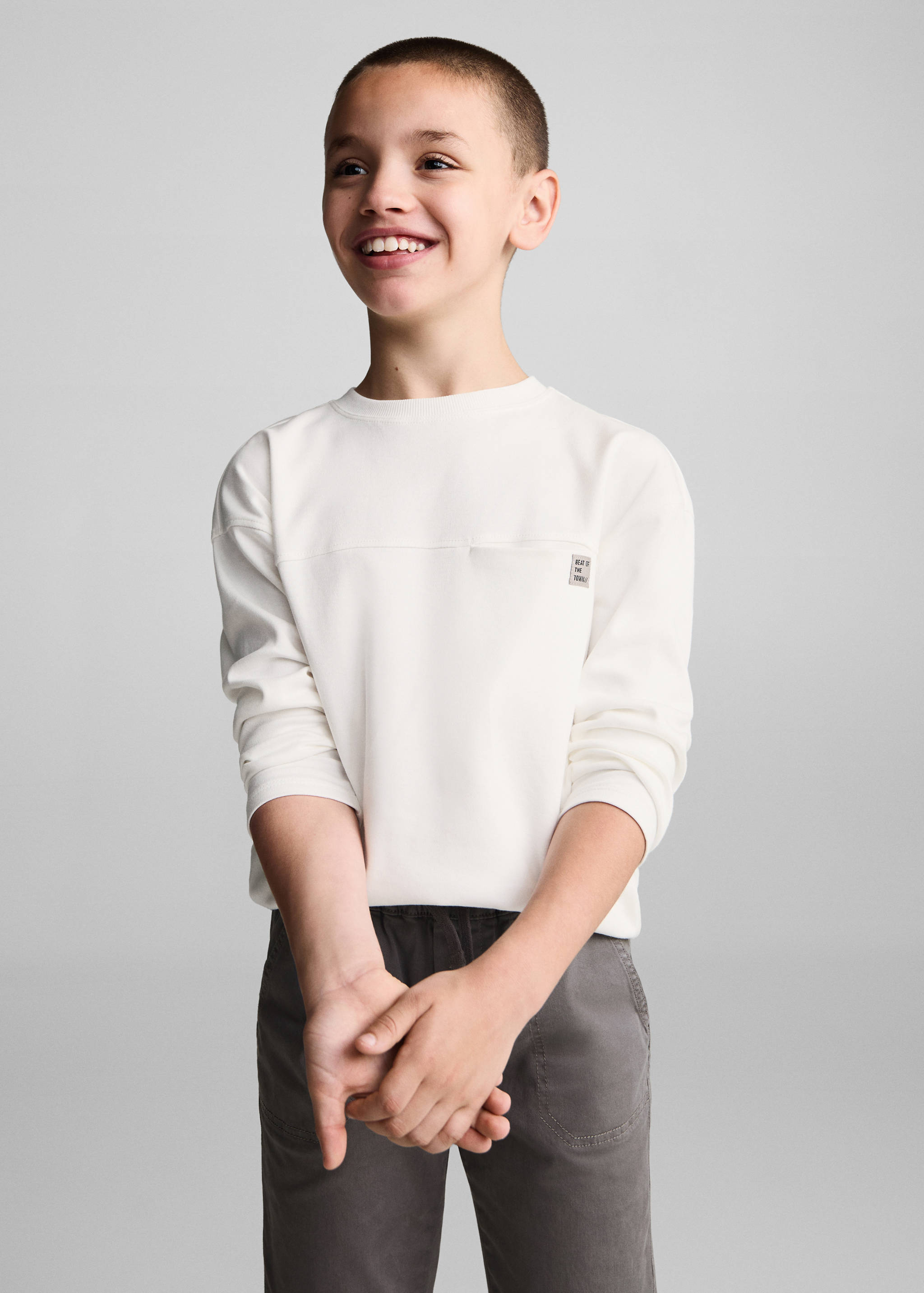 T-shirt coton manches longues - Plan moyen