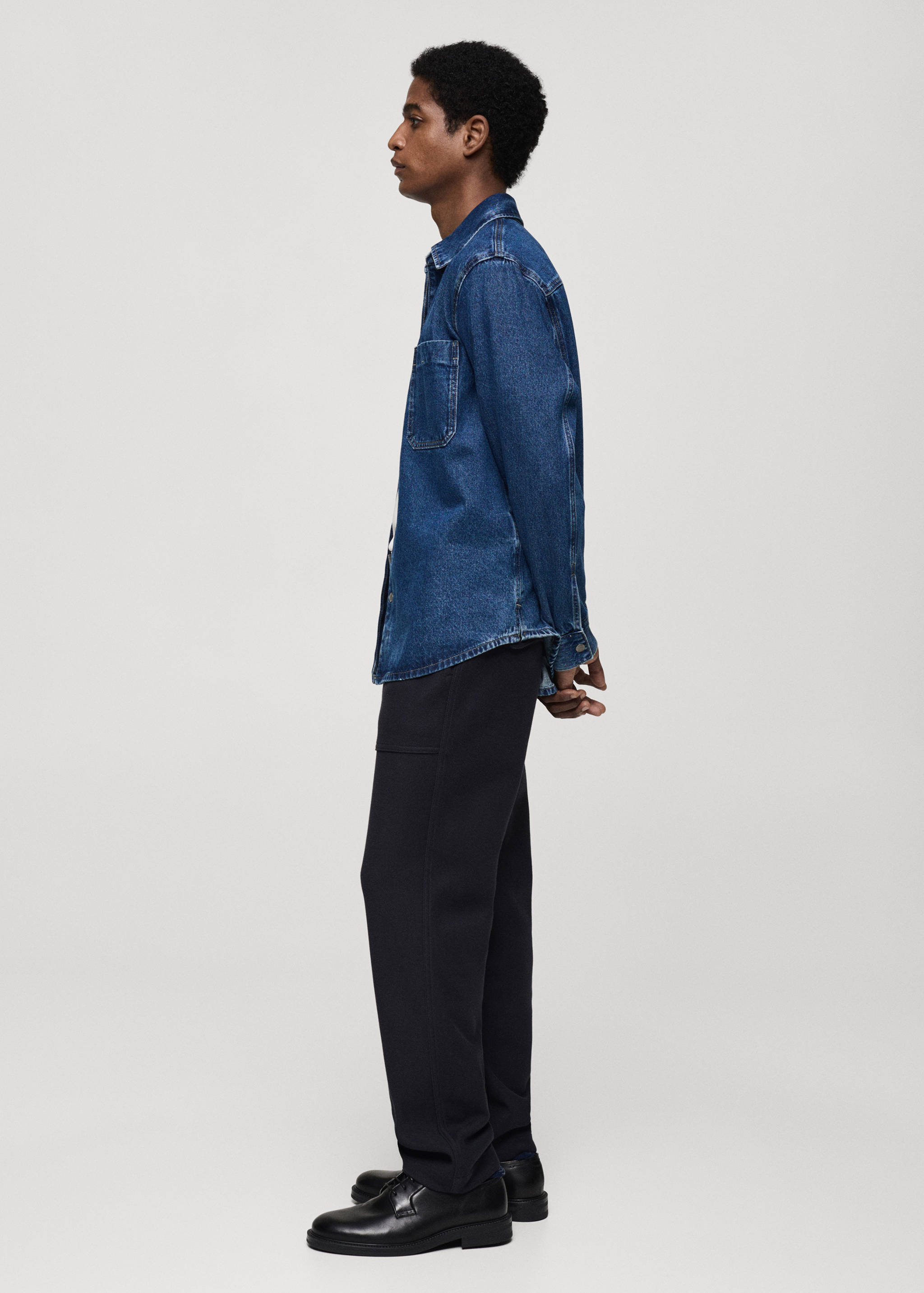 Denim overshirt with pocket - Details of the article 2