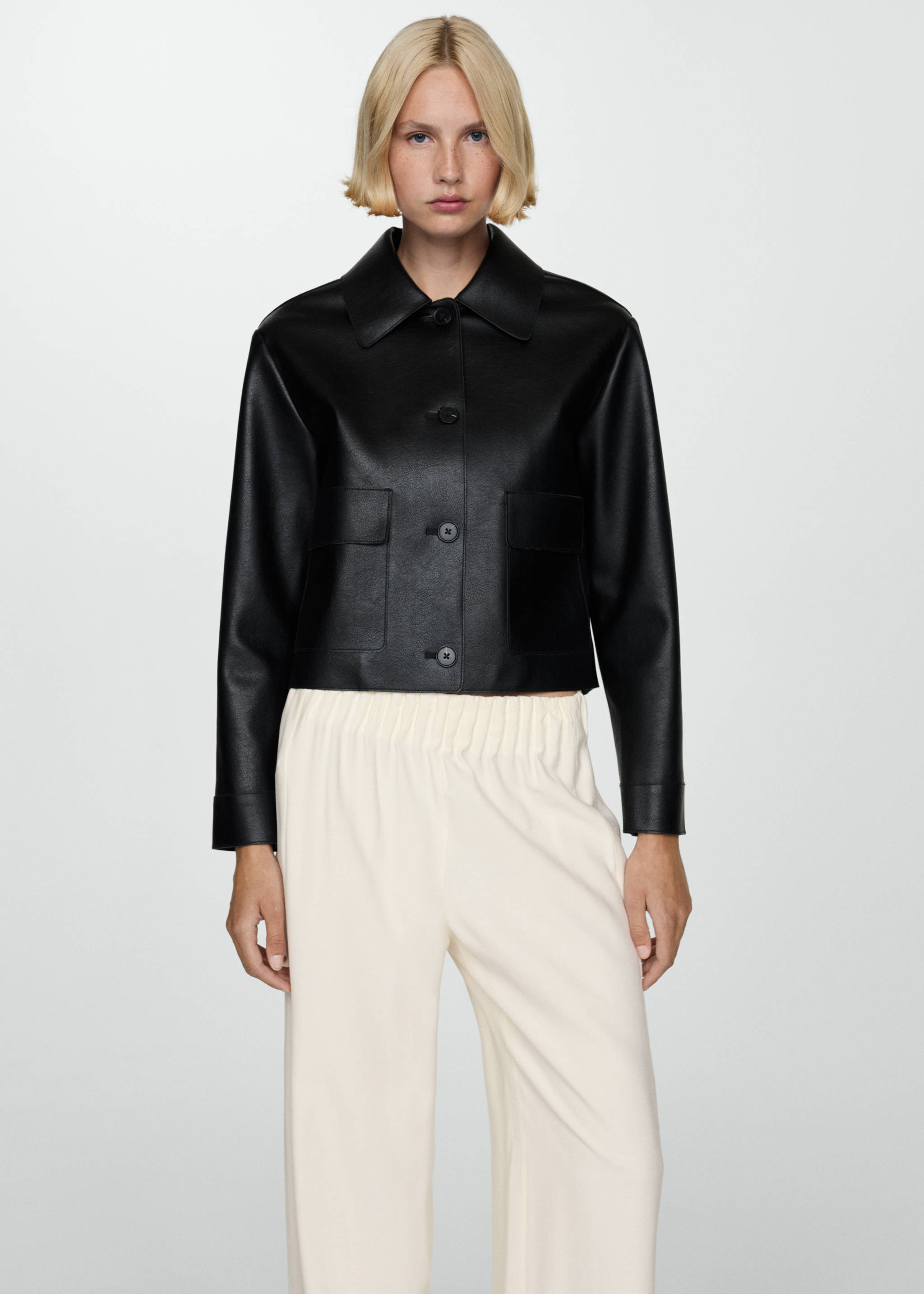 Wide leg trousers with elastic waist - Details of the article 1