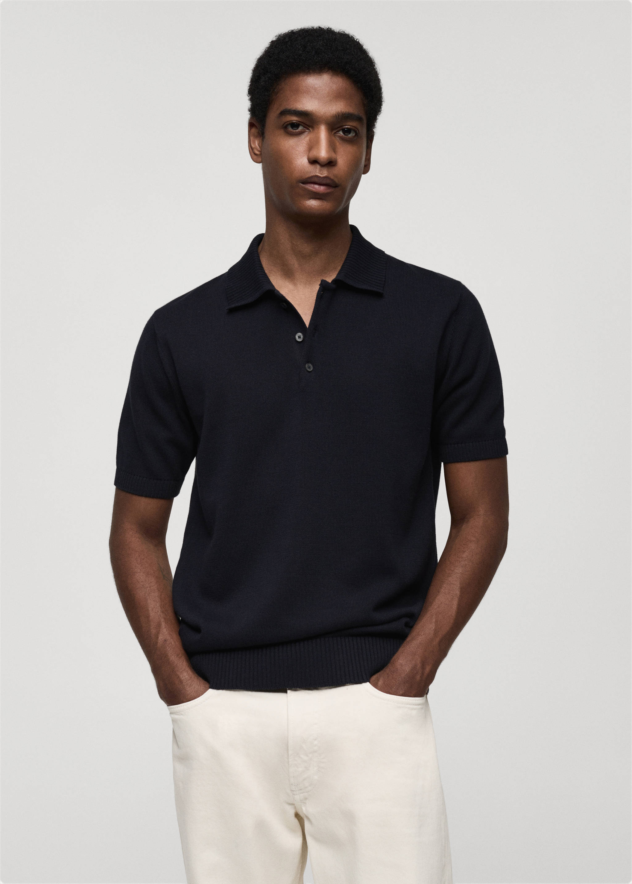 Polo maille fine coton - Plan moyen