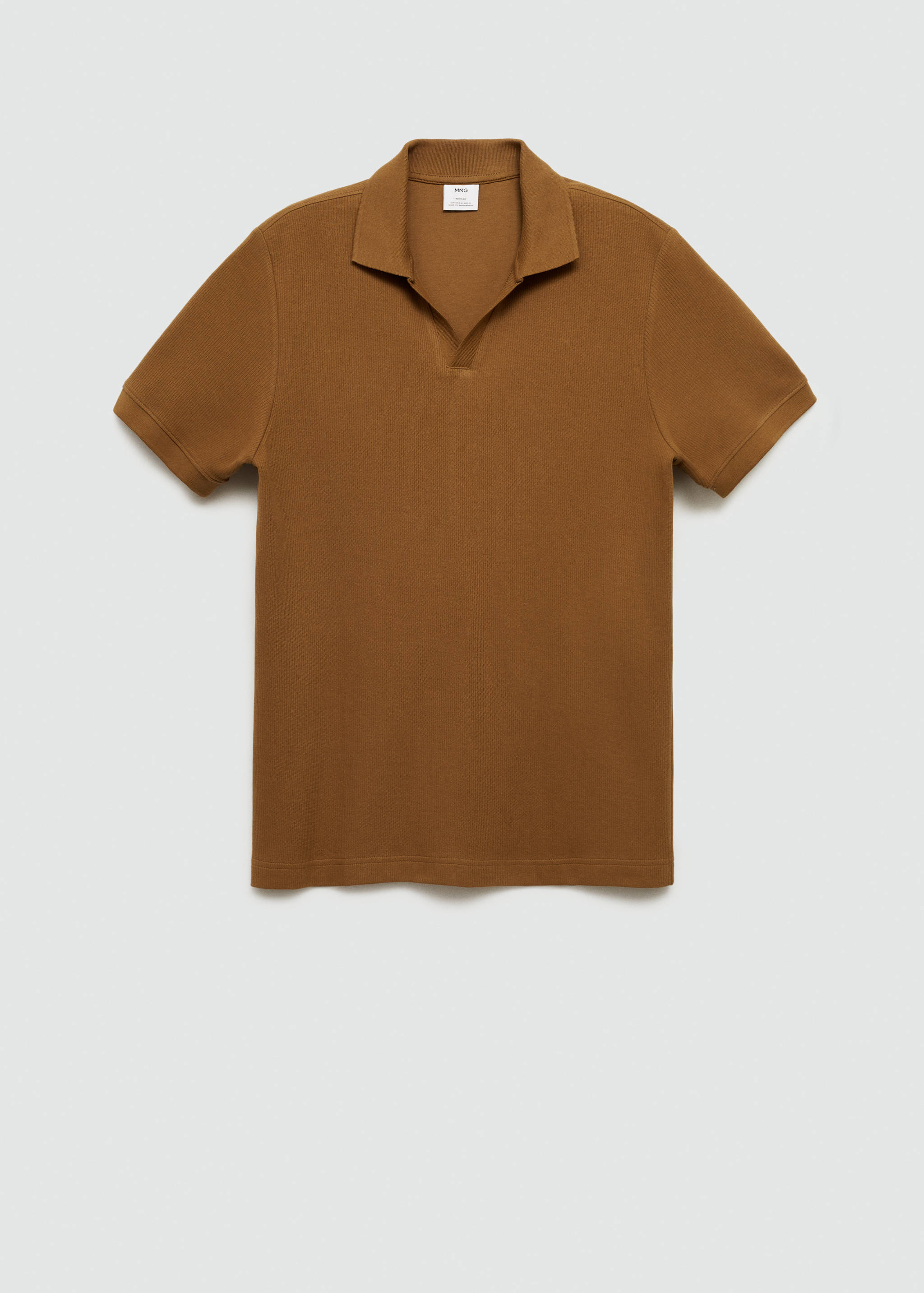 Fine rib-knit polo shirt - Article without model