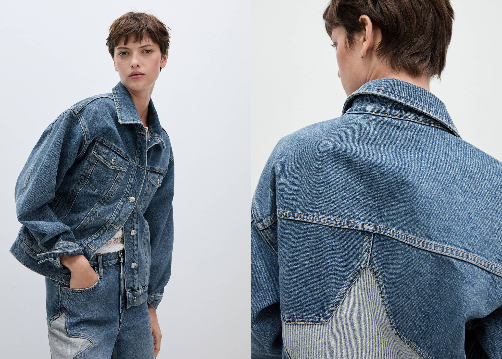 Star denim jacket - Panoramic plane