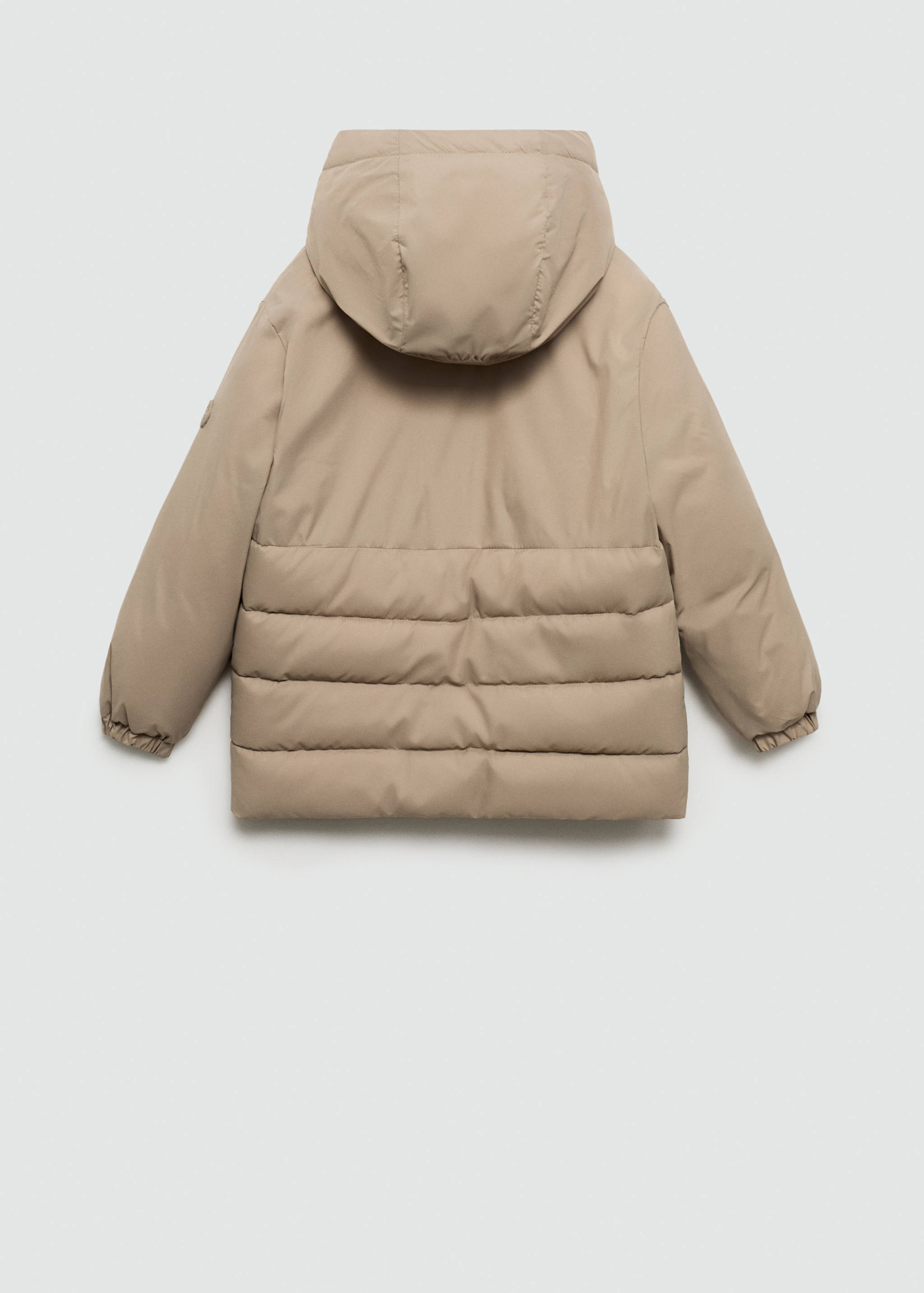 Water-repellent hood puffer coat - Reverse of the article