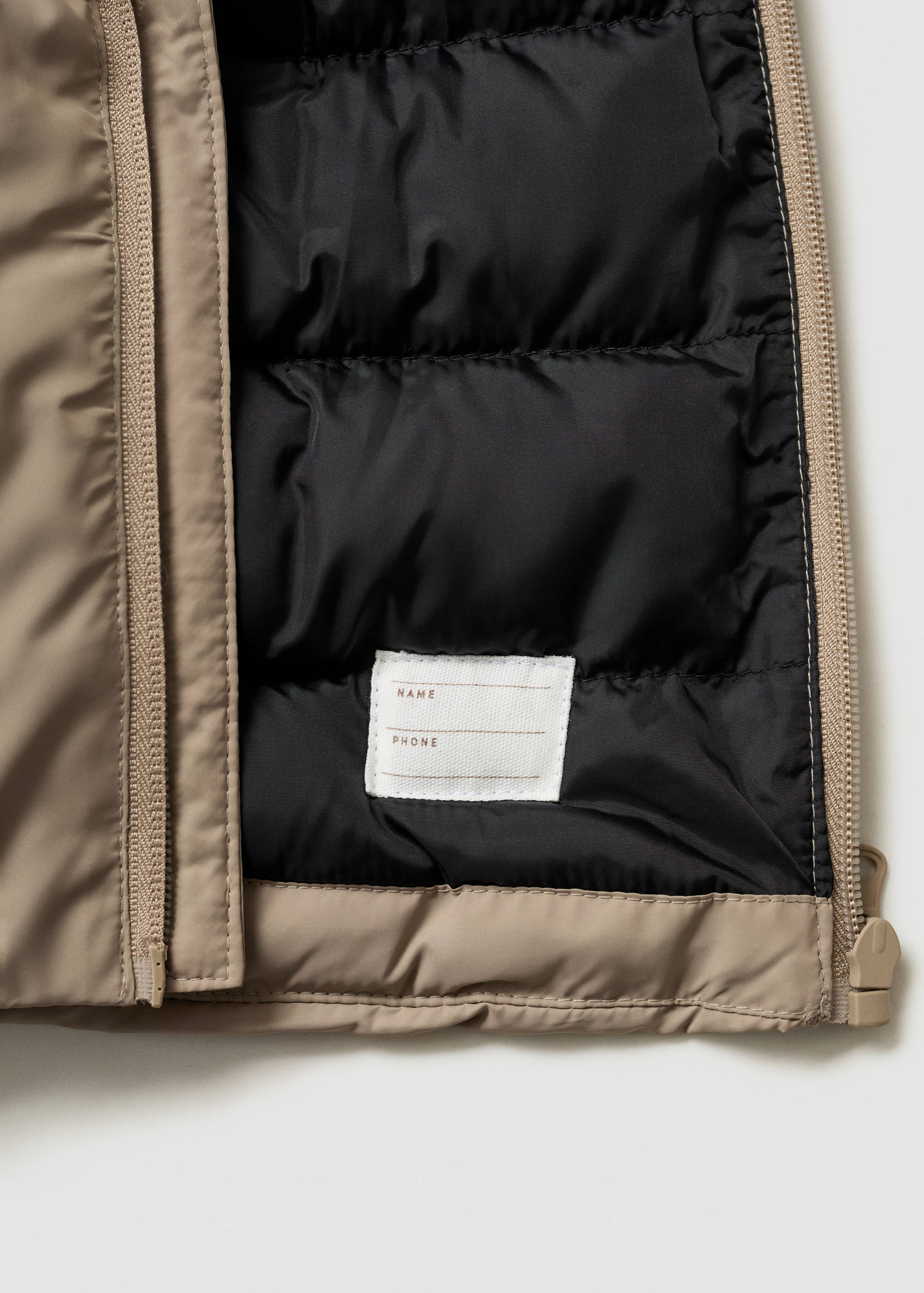 Water-repellent hood puffer coat - Details of the article 0