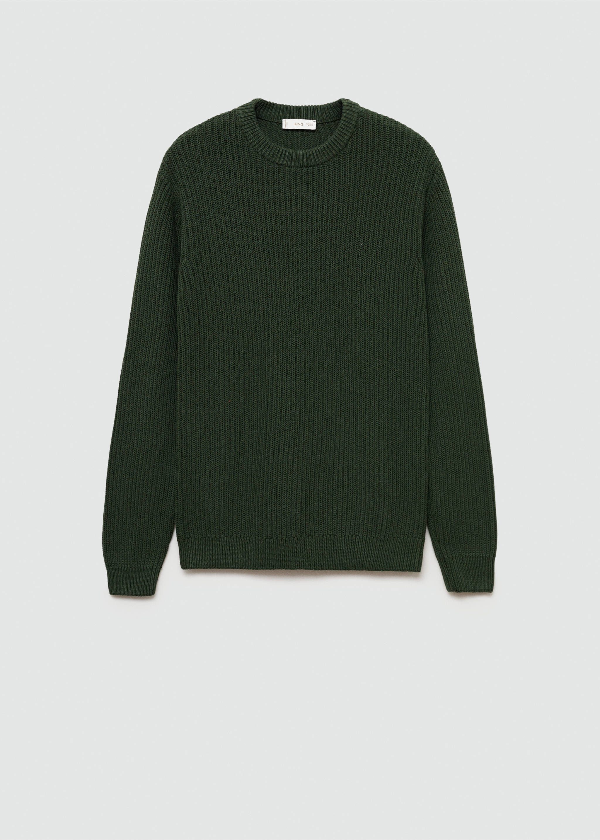 Ribbed cotton knitted sweater - Article without model, Green. Ref: 77084760-00.