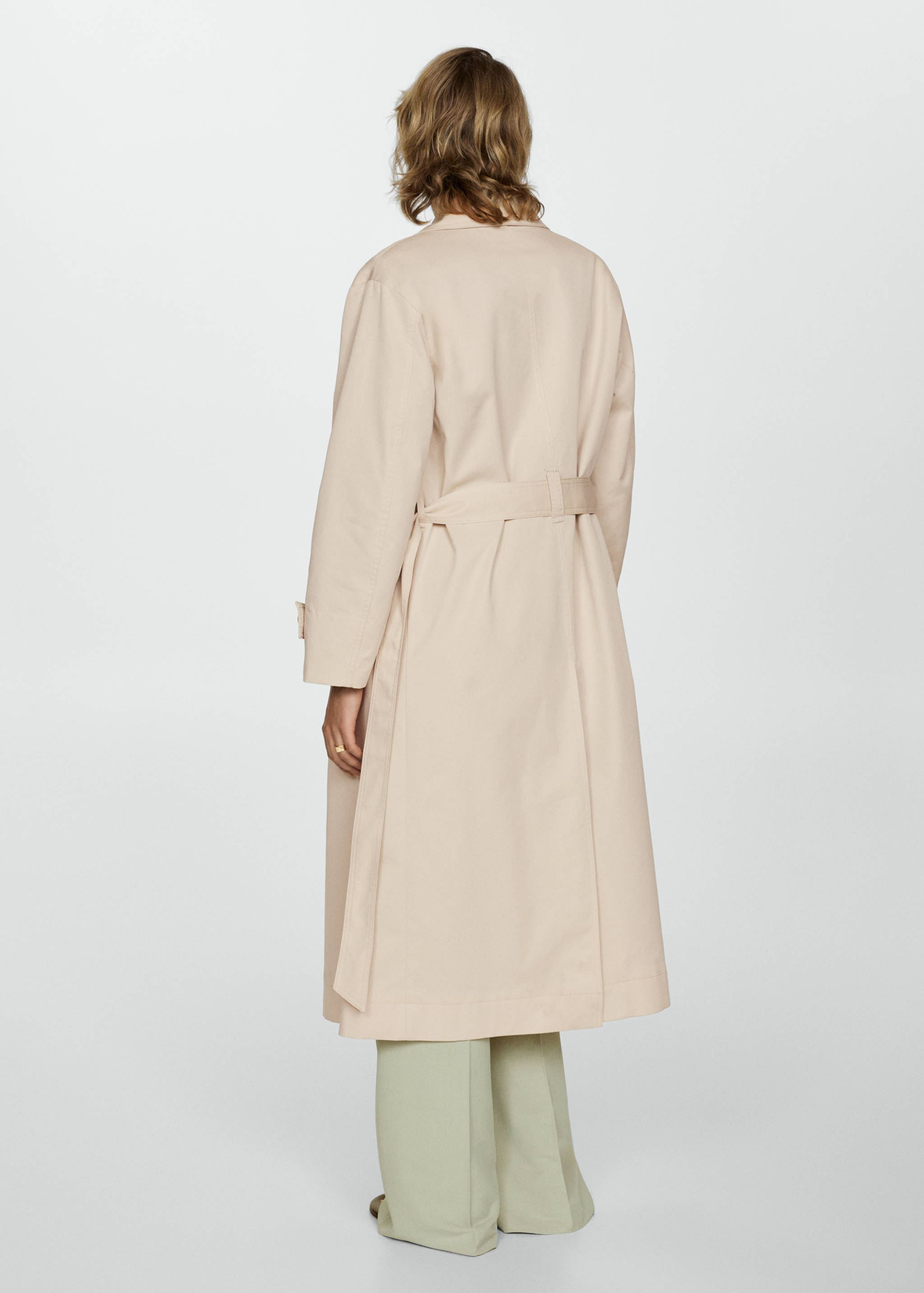 Long double-breasted trench coat - Reverse of the article