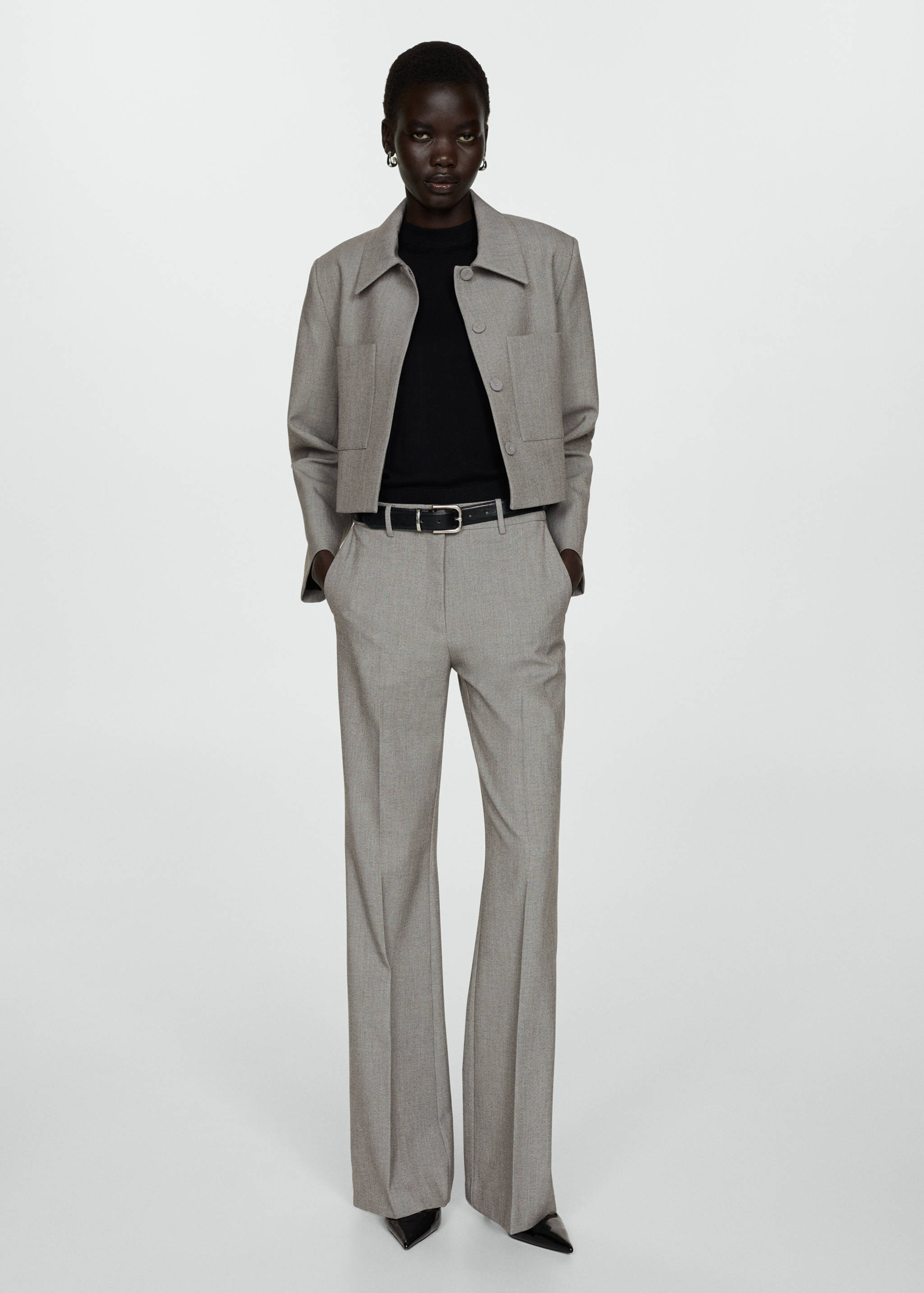 High-waist flared trousers - General plane