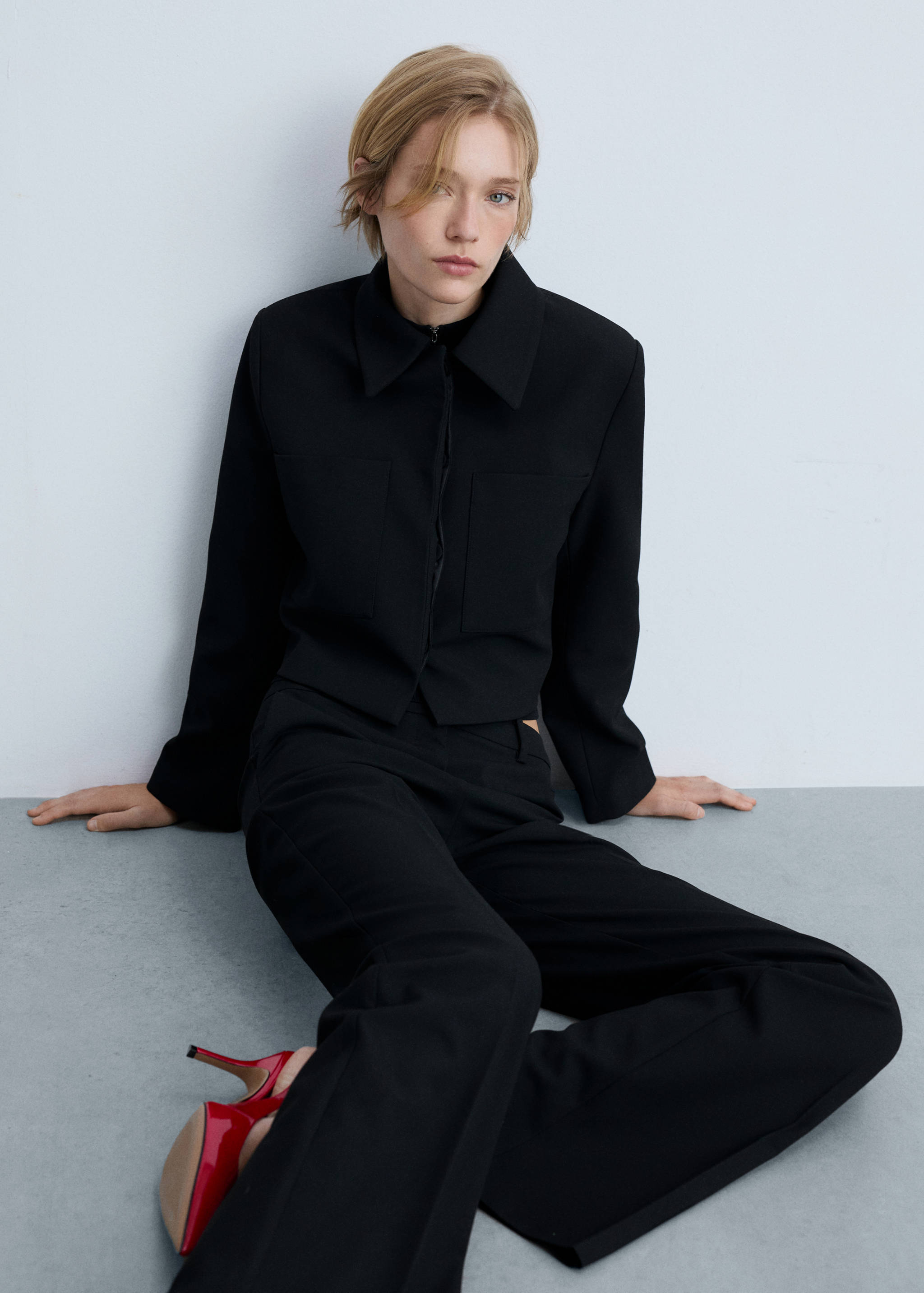 High-waist flared trousers - Details of the article 1