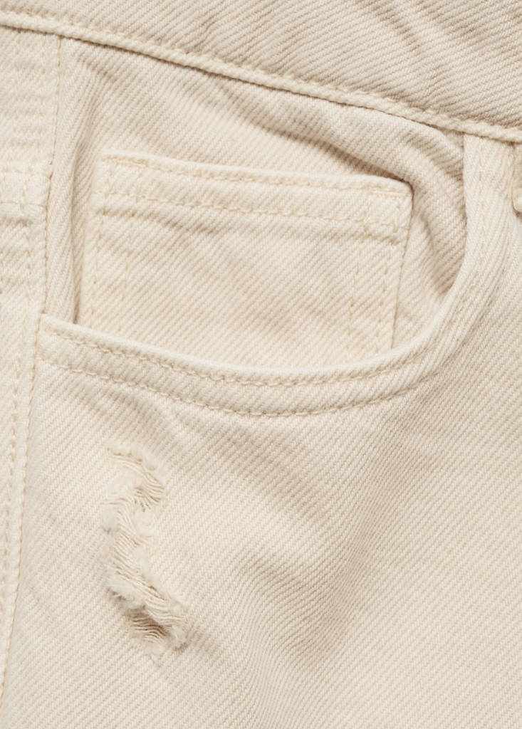 Ripped straight jeans — White