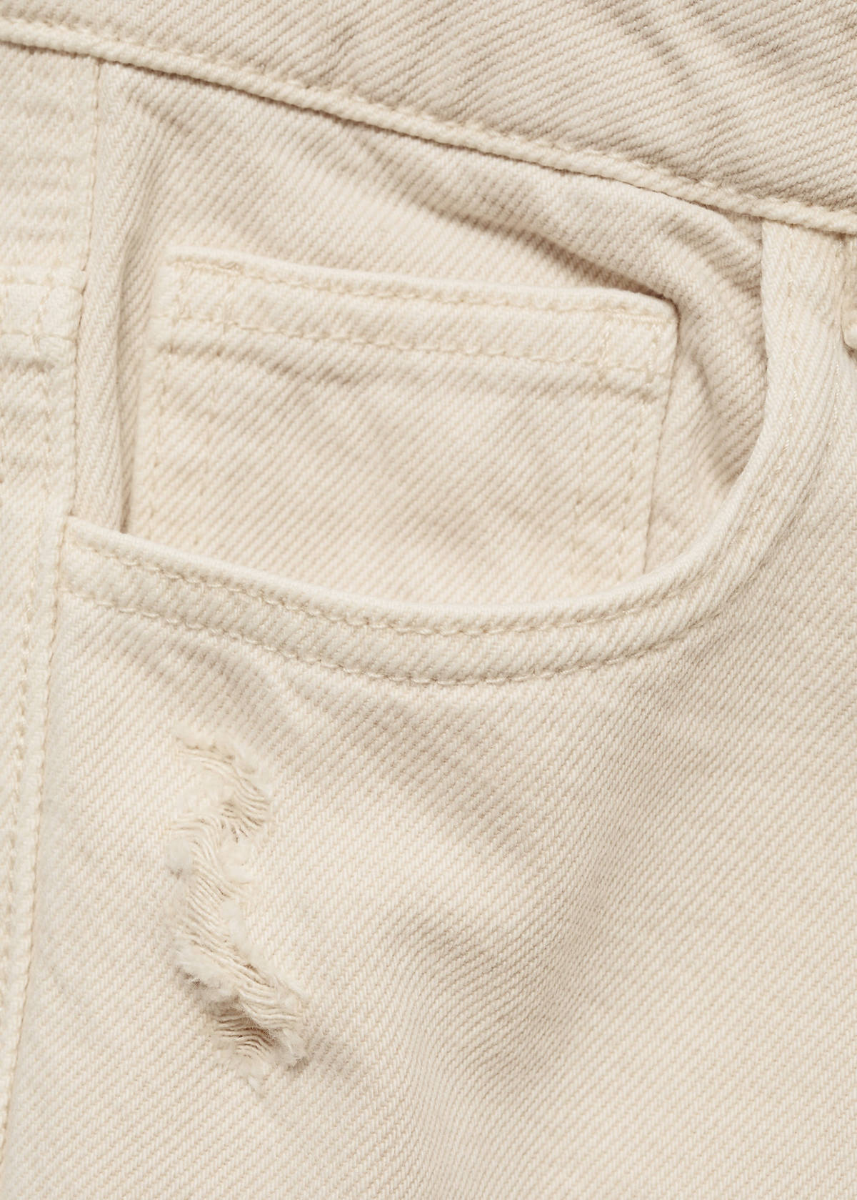 Ripped straight jeans — White