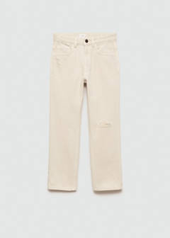 Ripped straight jeans — White 2