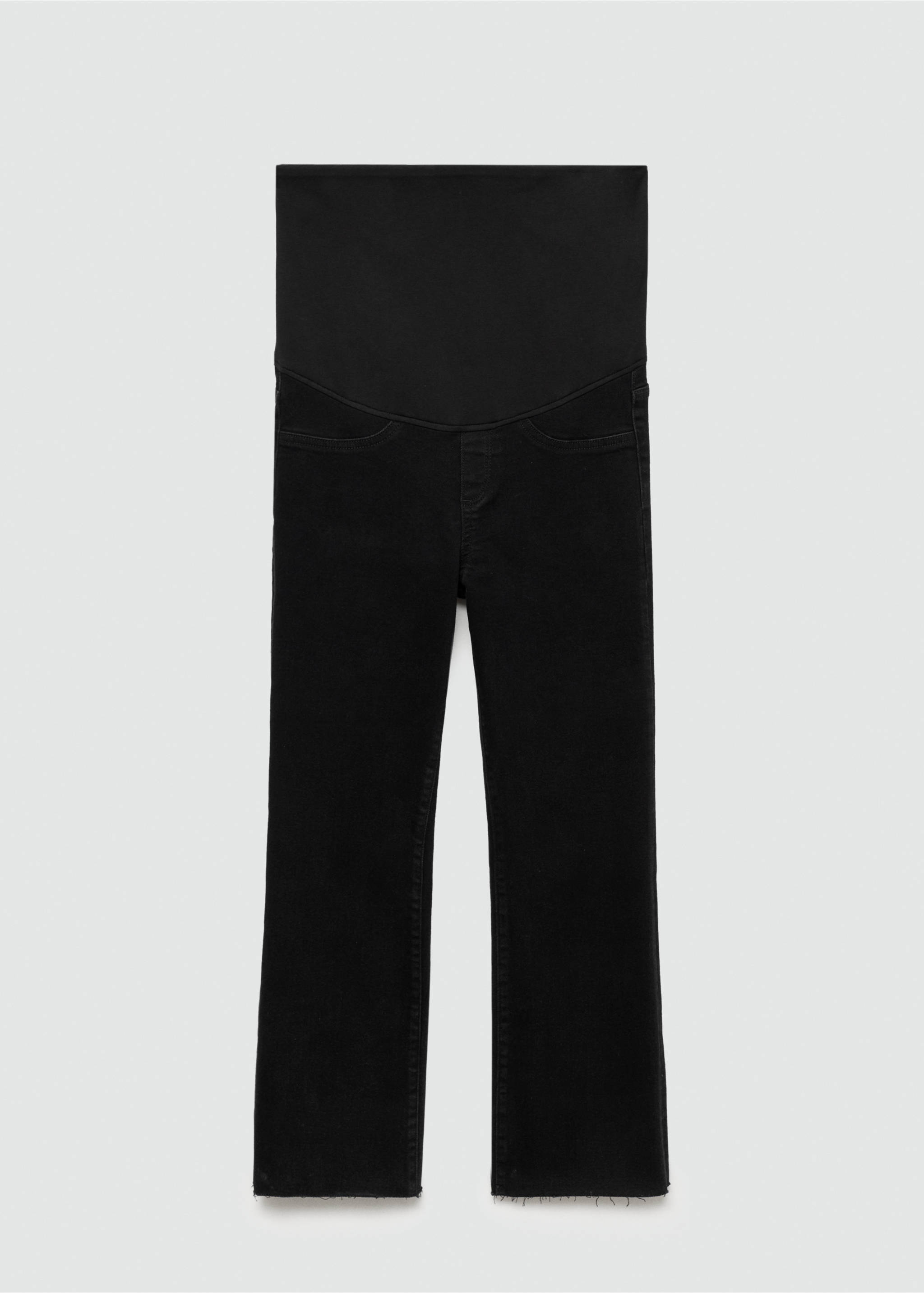 Maternity flared cropped jeans - Article without model, Black denim. Ref: 77084767-00.