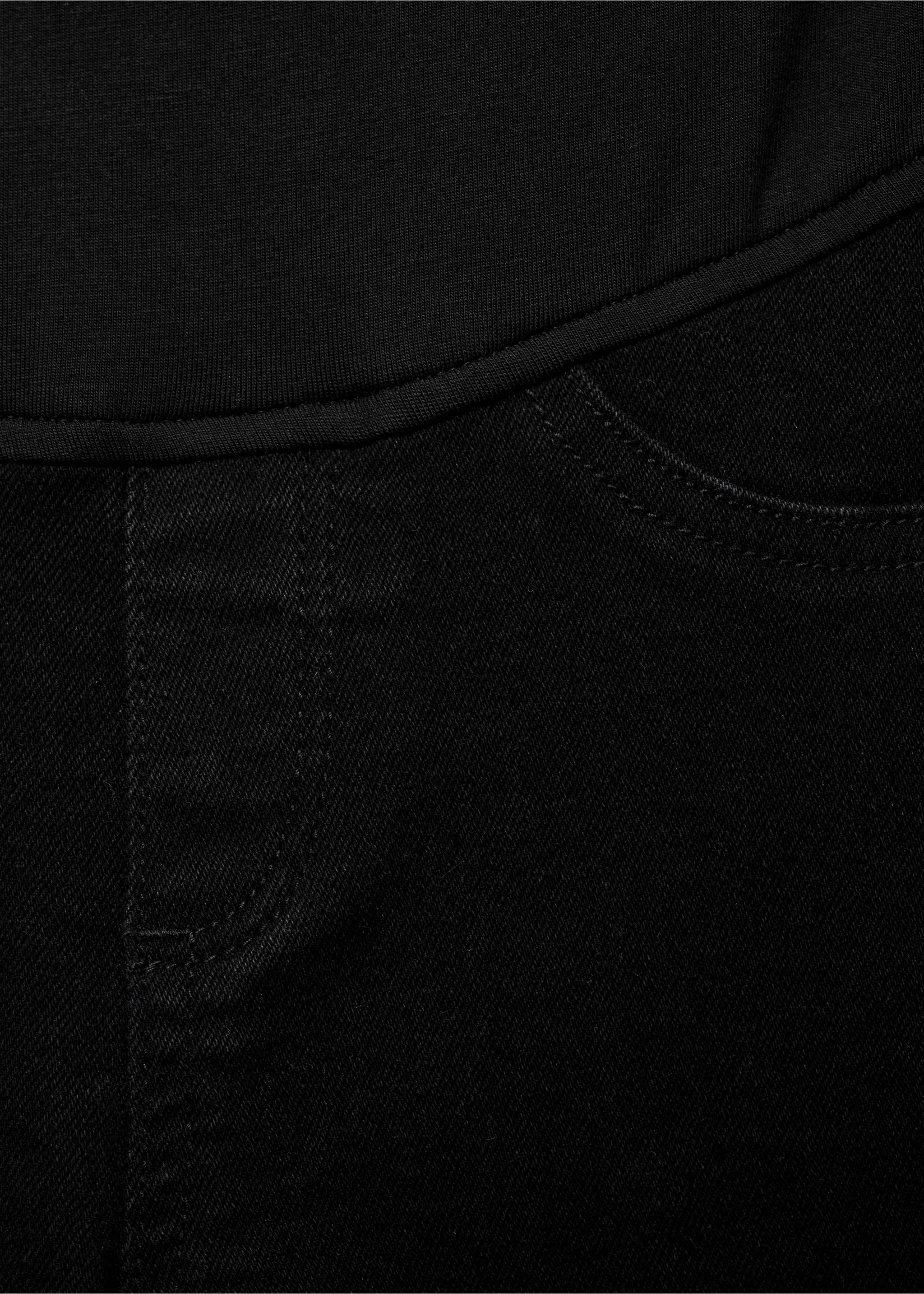 Maternity flared cropped jeans - Details of the article 8, Black denim. Ref: 77084767-00.
