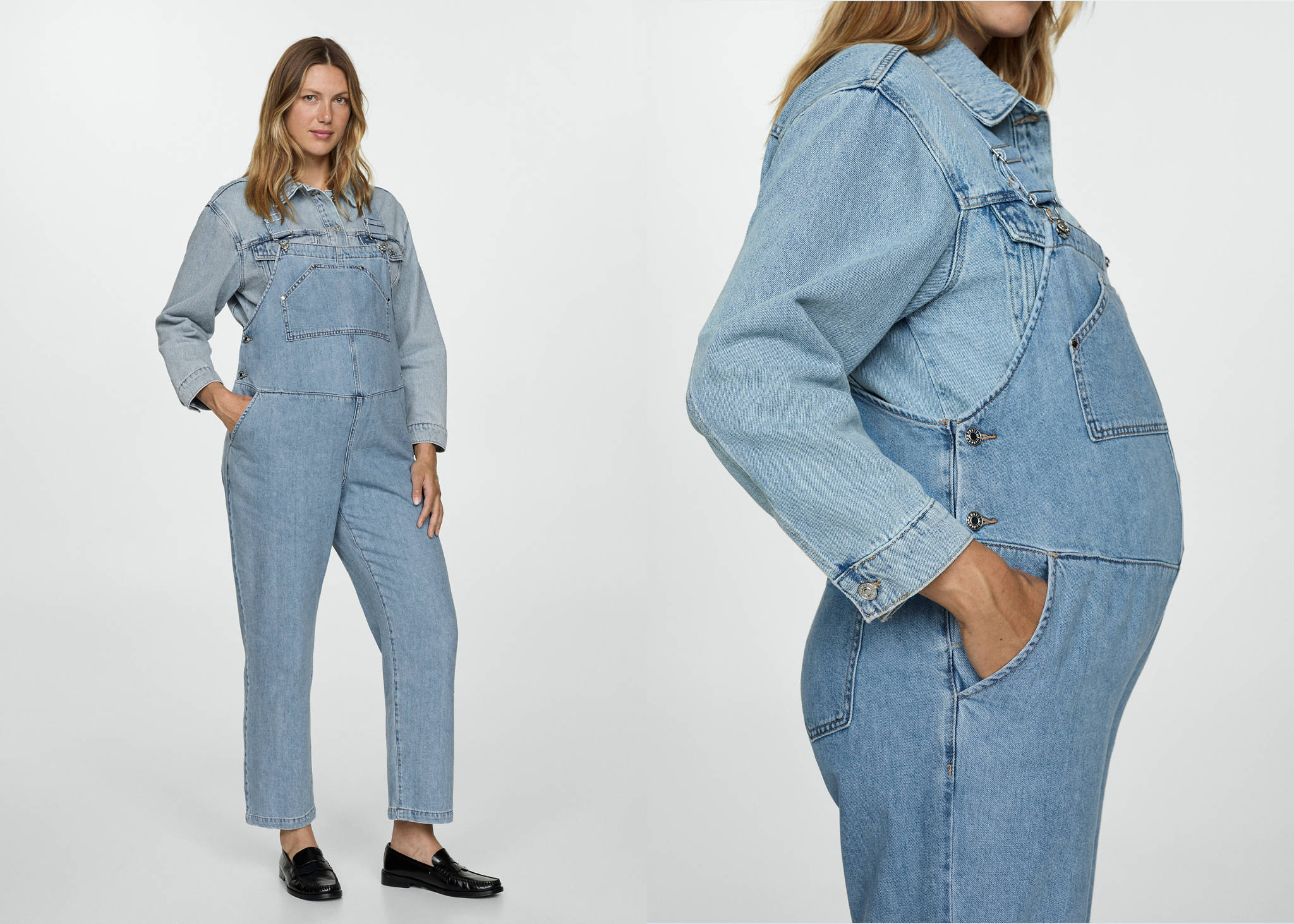 Maternity denim dungarees - Panoramic plane