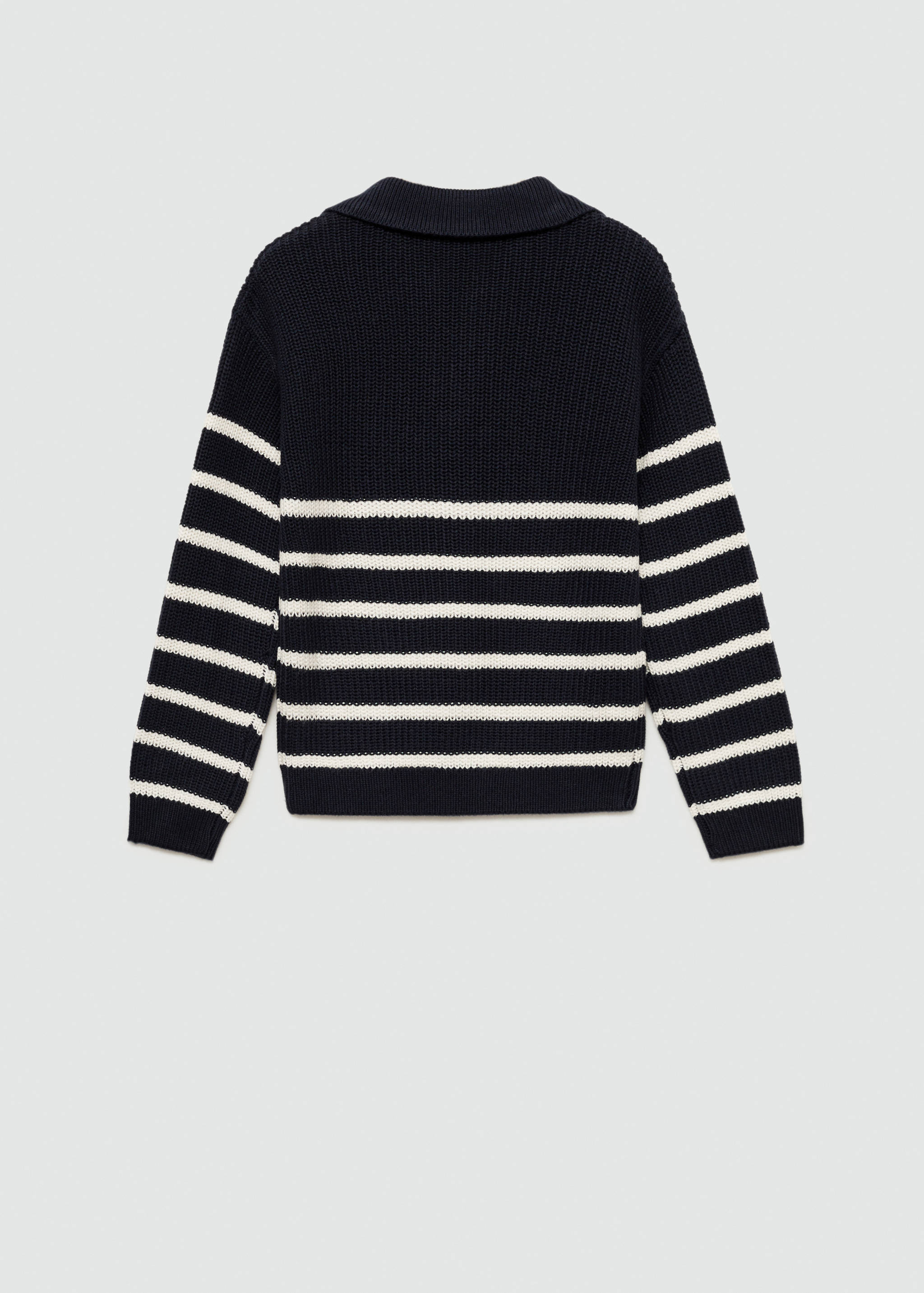 Striped polo-neck sweater - Reverse of the article