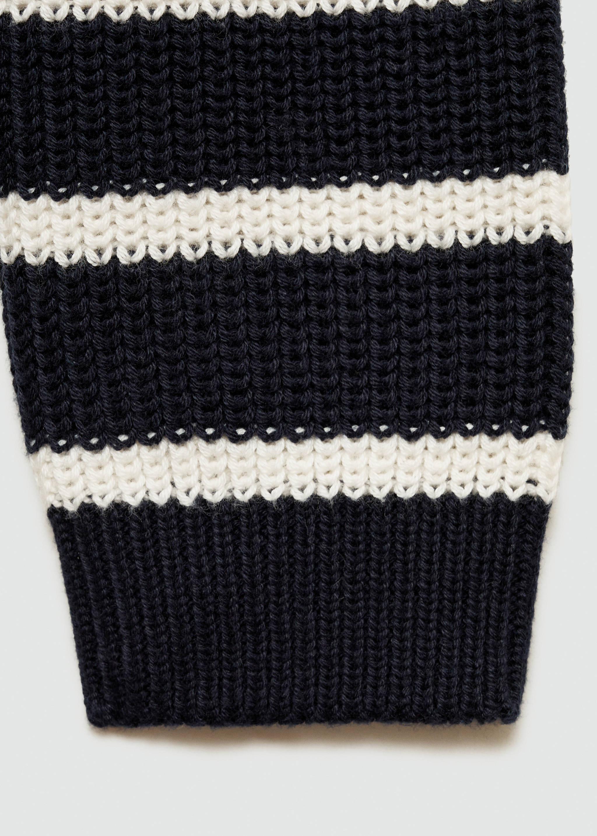 Striped polo-neck sweater - Details of the article 0