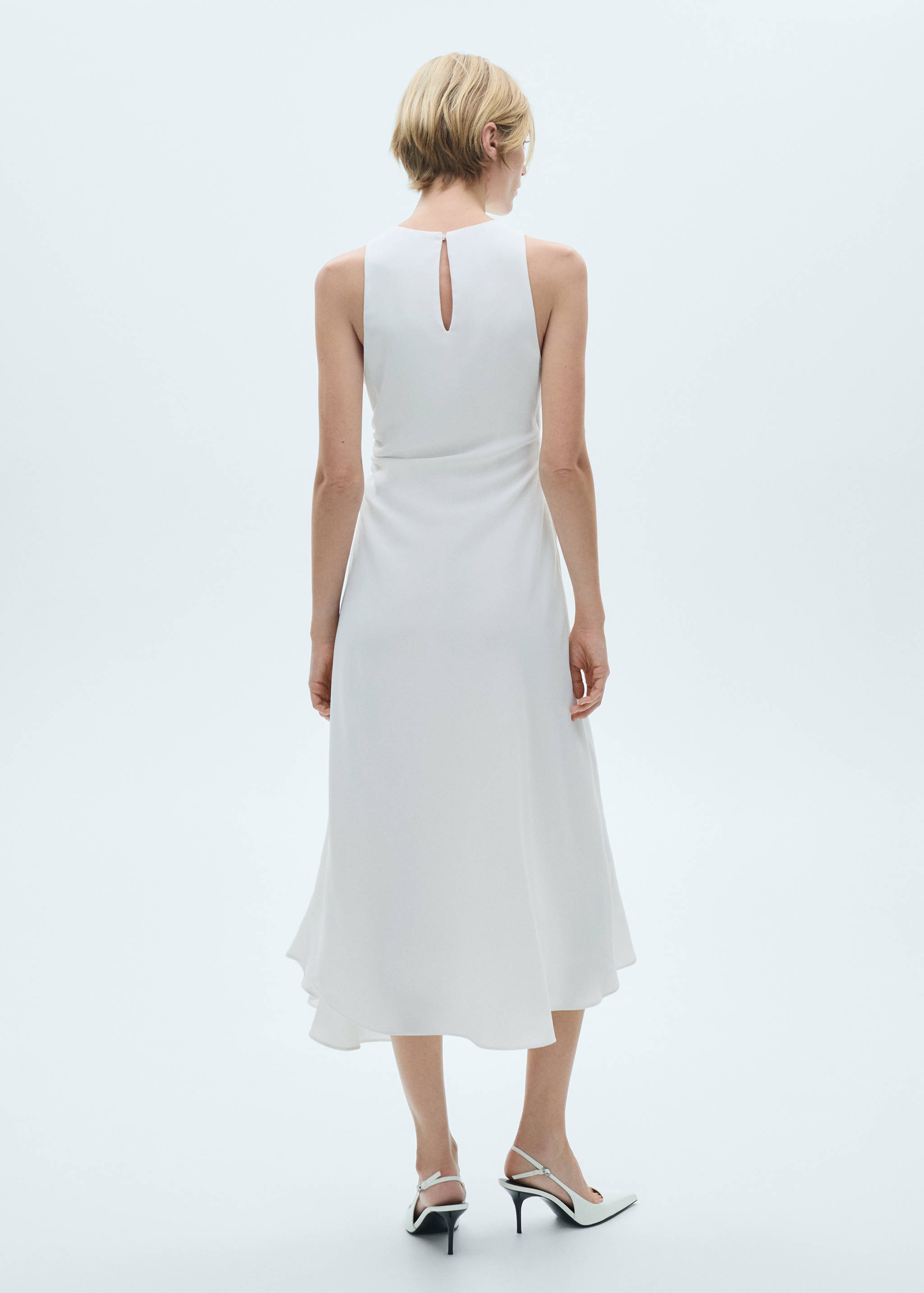 Draped flared dress - Reverse of the article