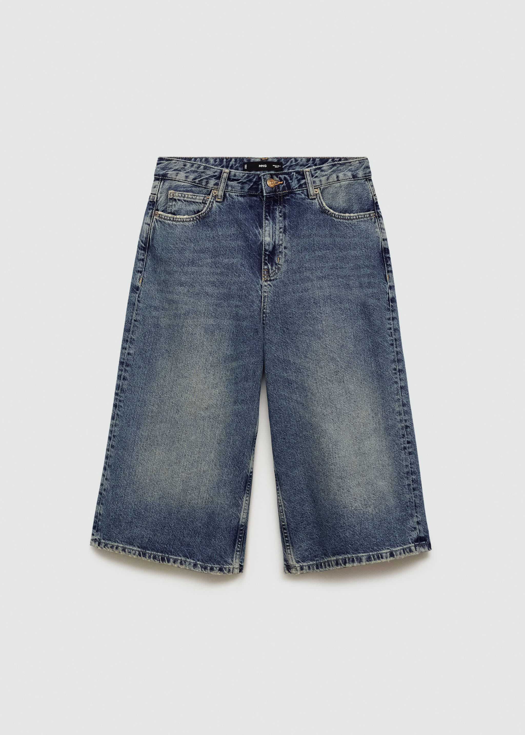 Wide leg denim bermuda shorts - Article without model