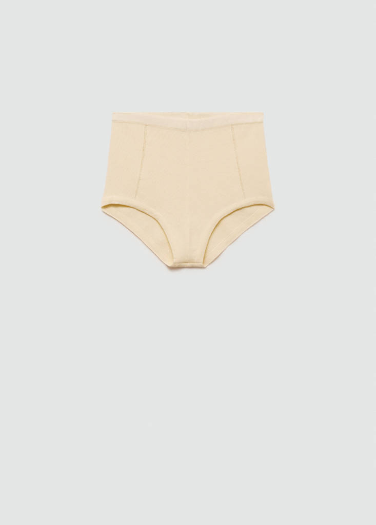 Knitted panties with decorative stitching — Ecru