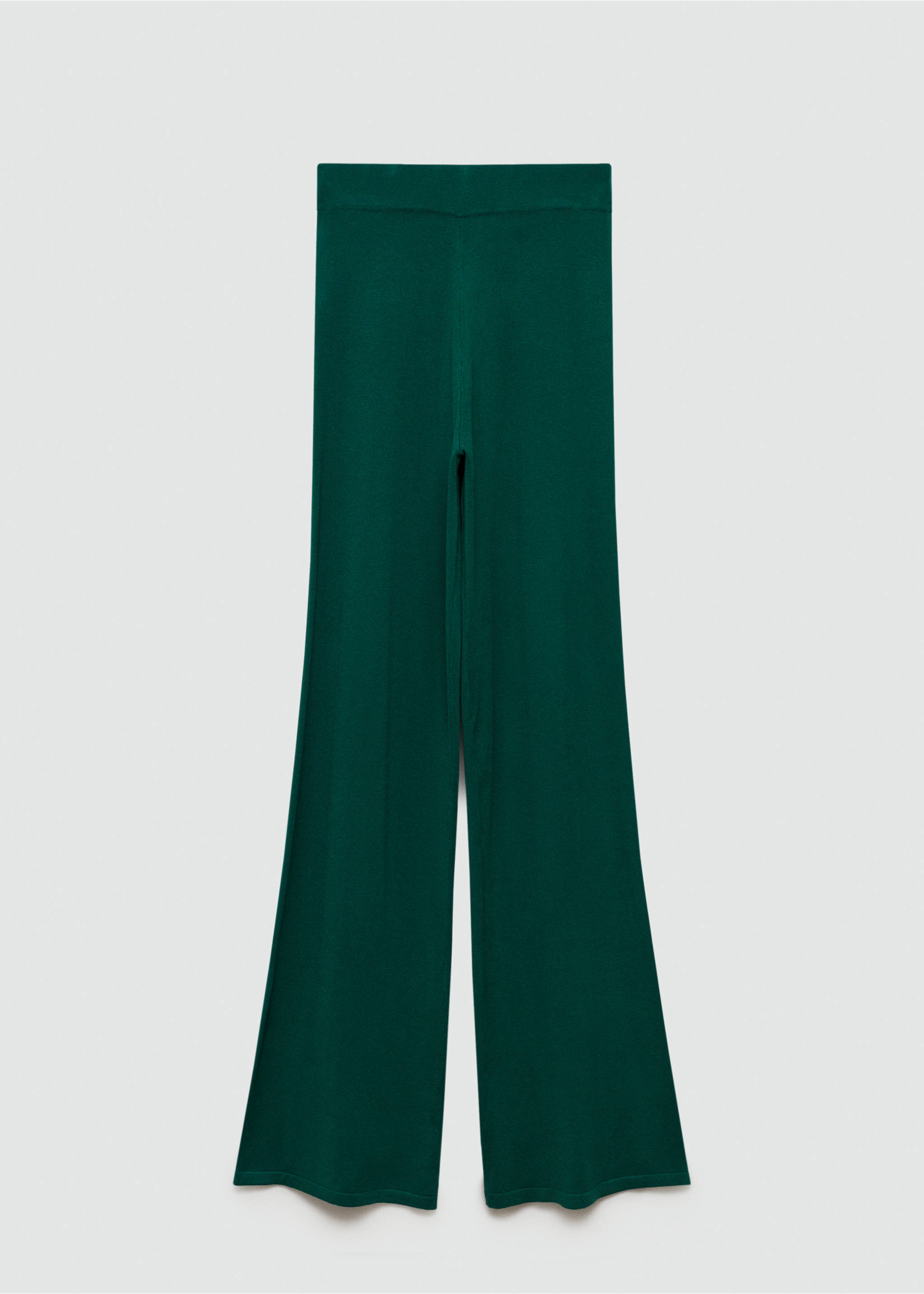 Knitted wide leg trousers - Article without model, Dark Green. Ref: 77085148-00.