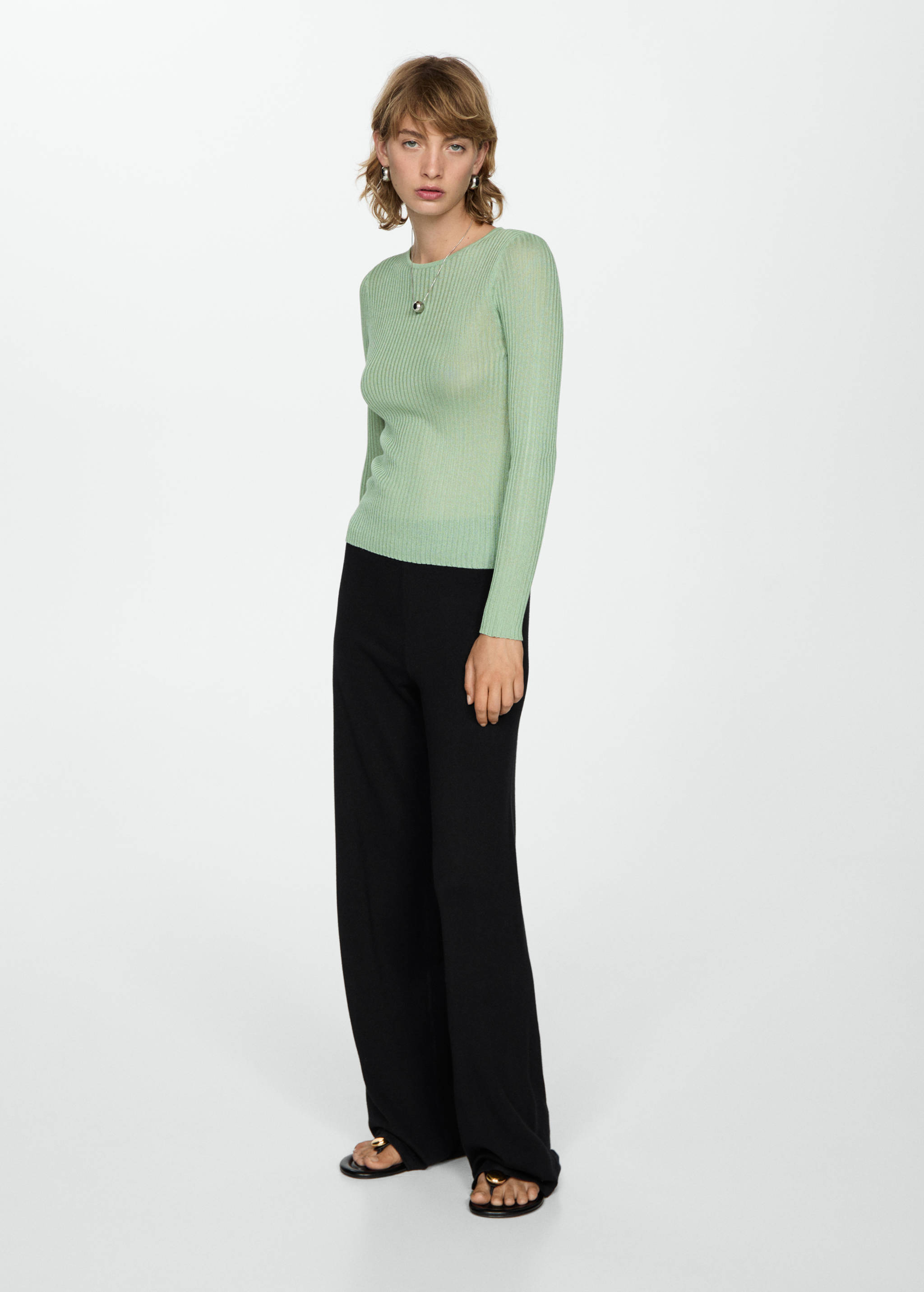 Knitted wide leg trousers - Details of the article 2