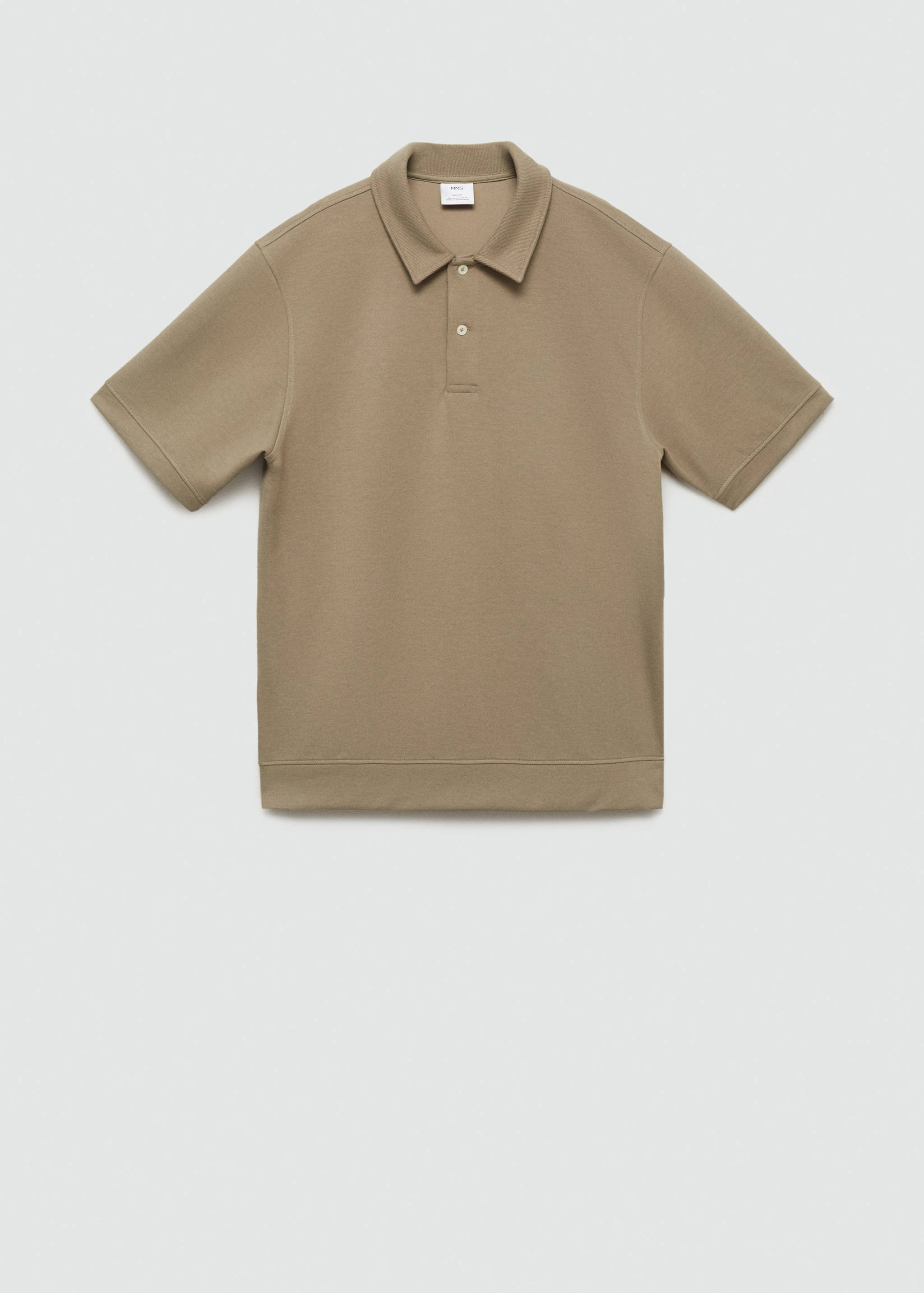 Regular fit sweatshirt-fabric polo shirt - Article without model