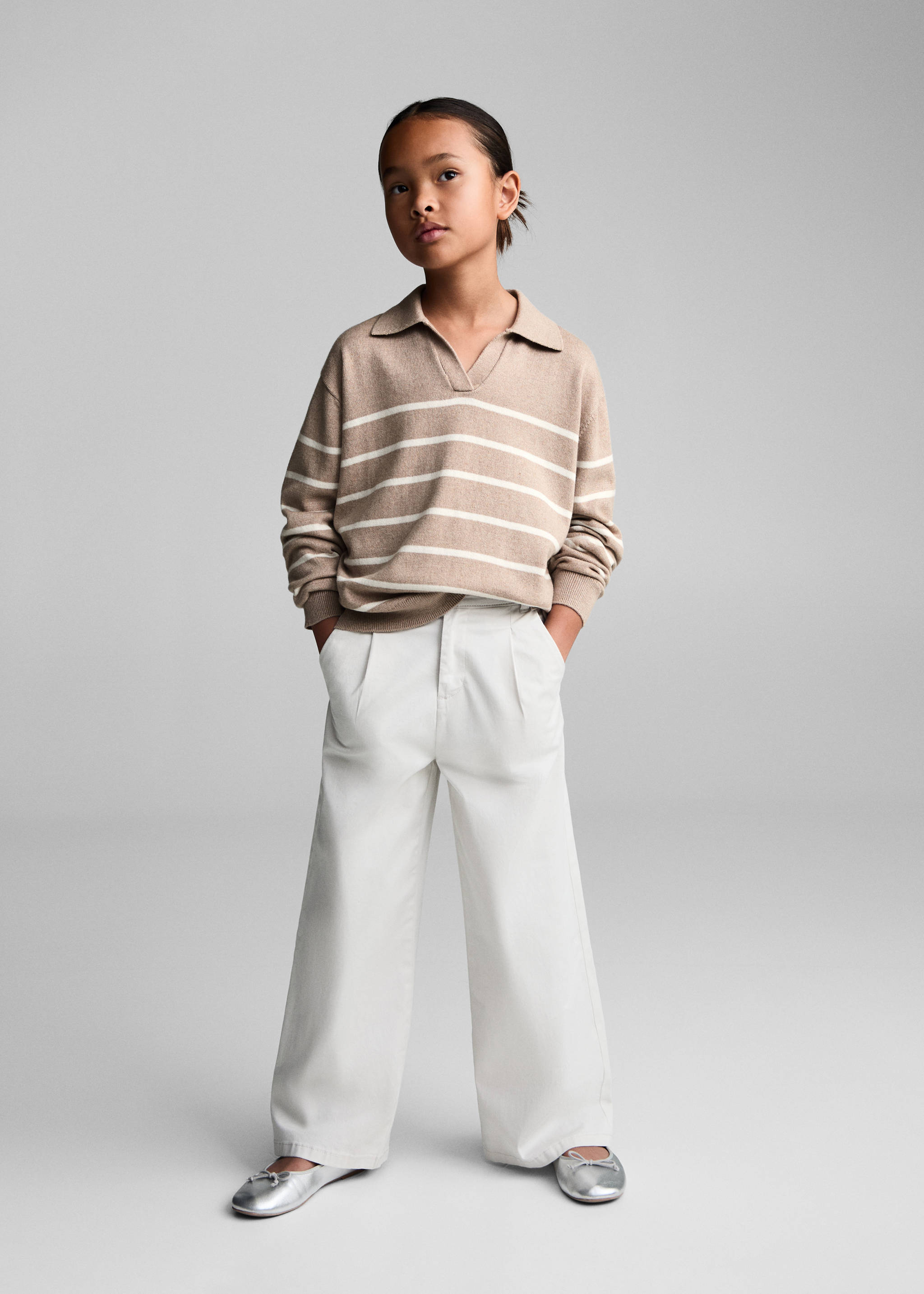 Striped polo-neck sweater - General plane