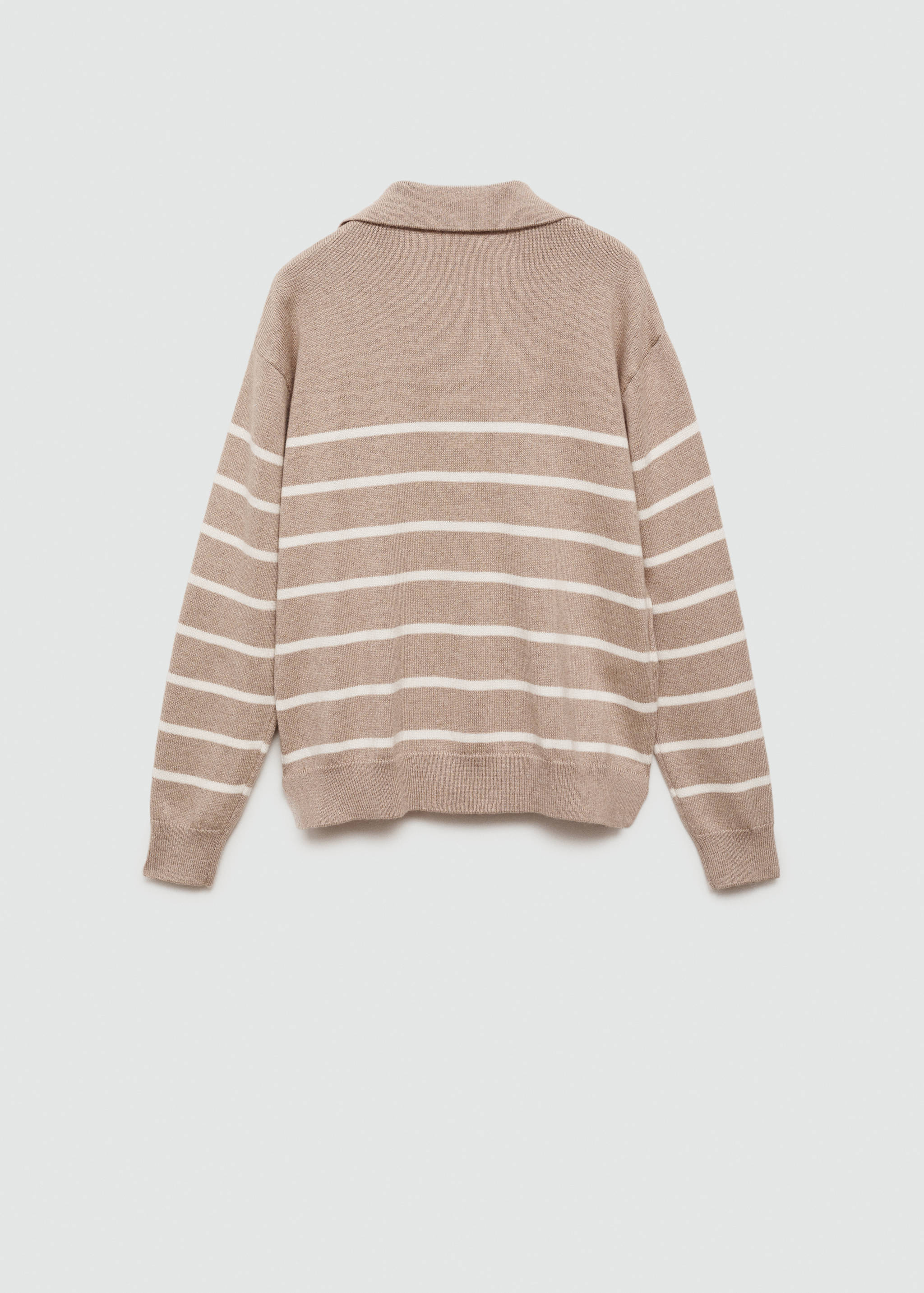 Striped polo-neck sweater - Reverse of the article