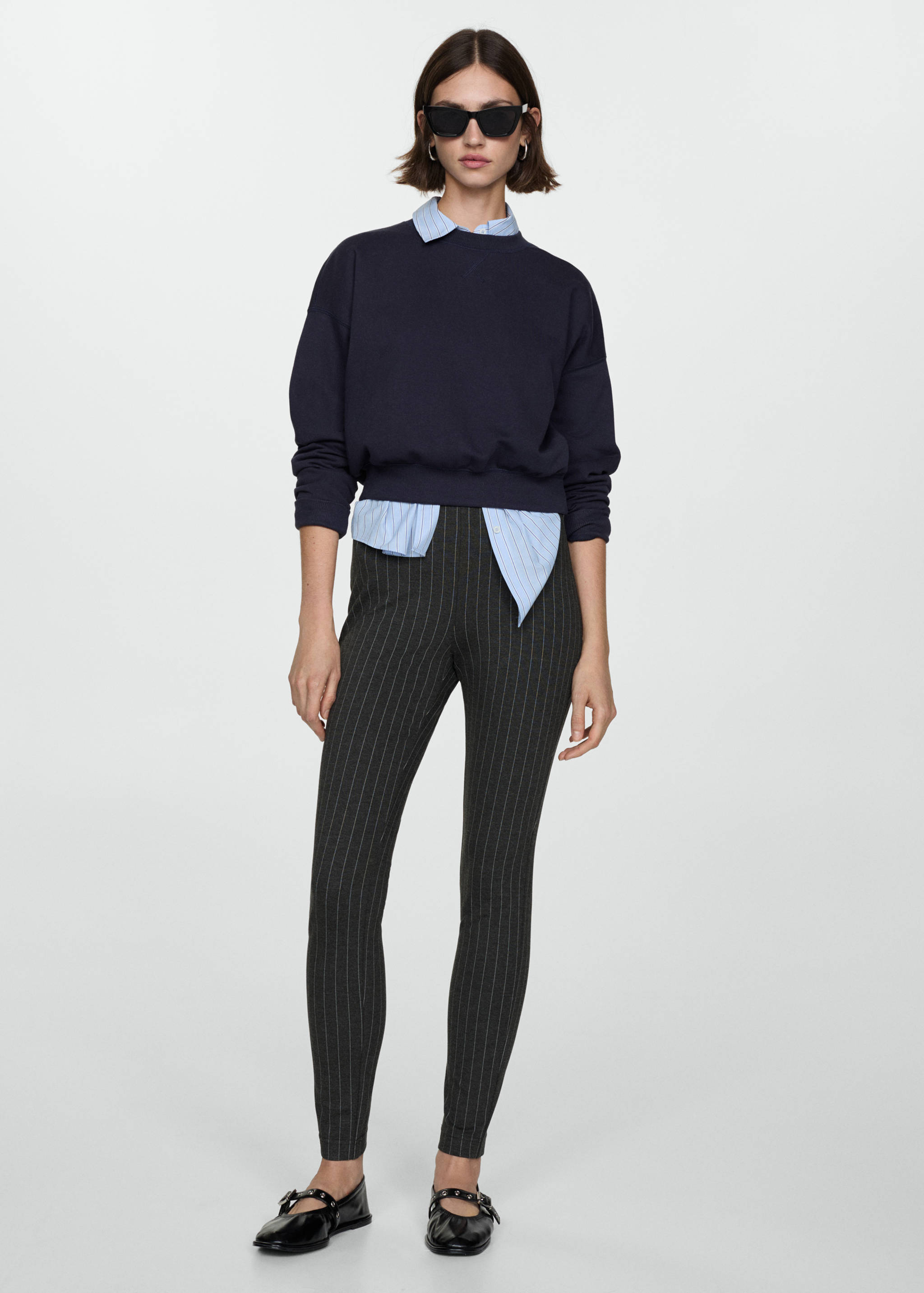 High-rise striped leggings - General plane