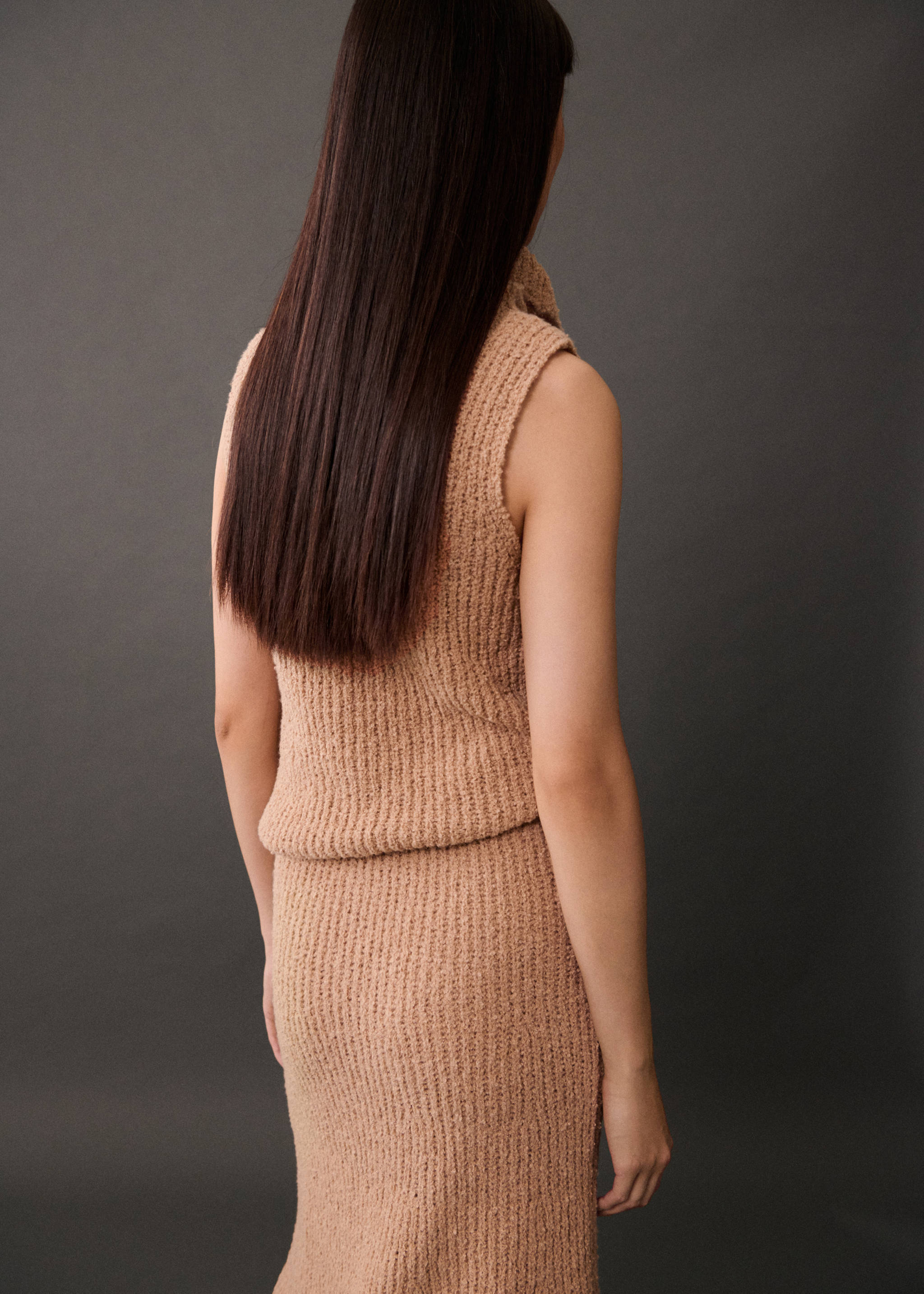 Flared ribbed skirt - Reverse of the article
