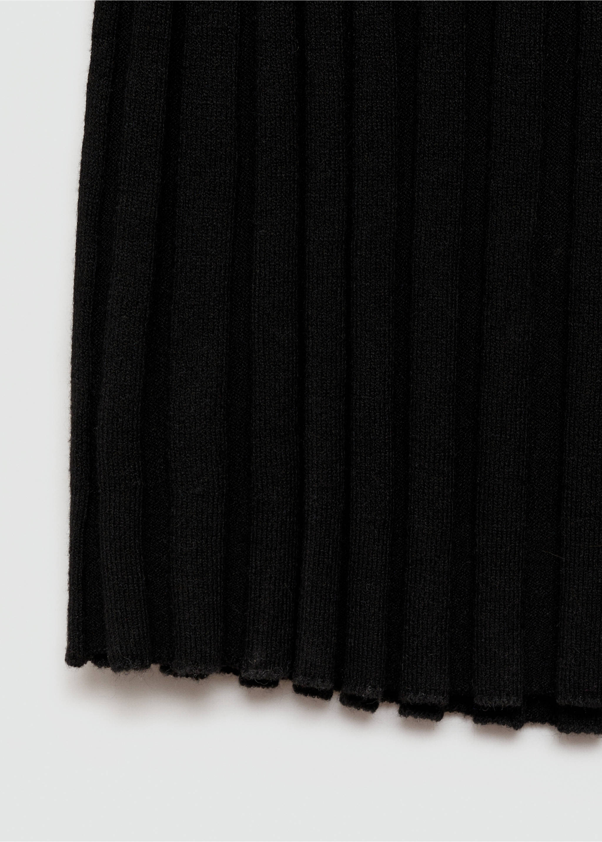 Perkins-neck ribbed dress - Details of the article 0, Black. Ref: 77085645-00.