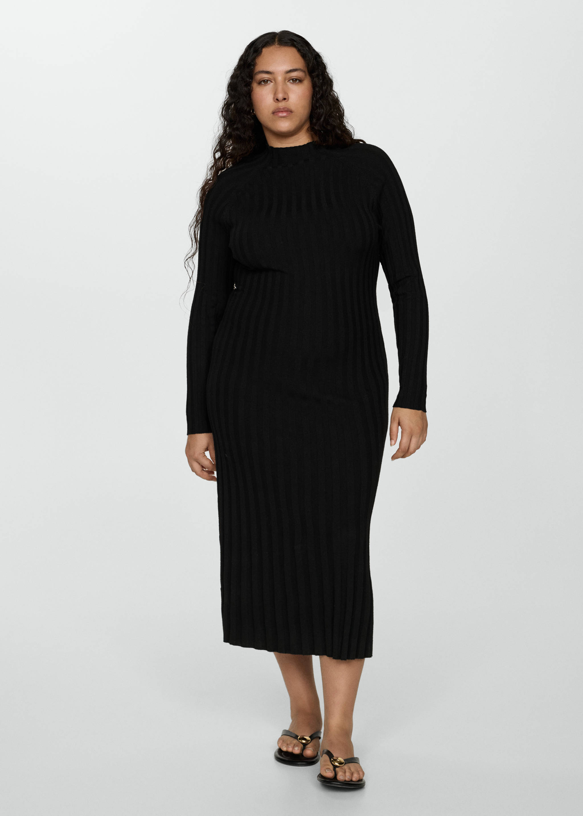 Perkins-neck ribbed dress - Details of the article 3