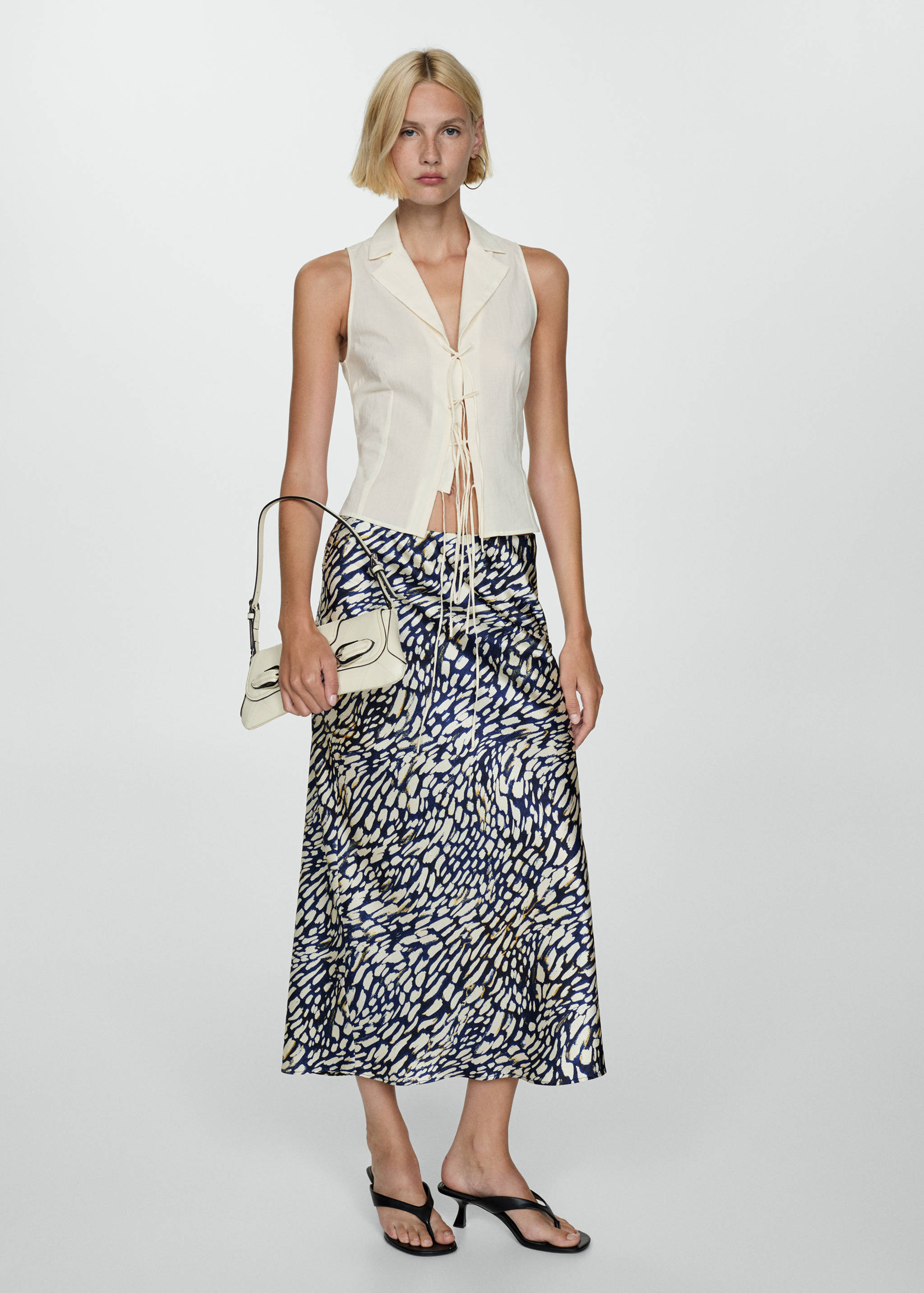 Printed satin skirt - General plane