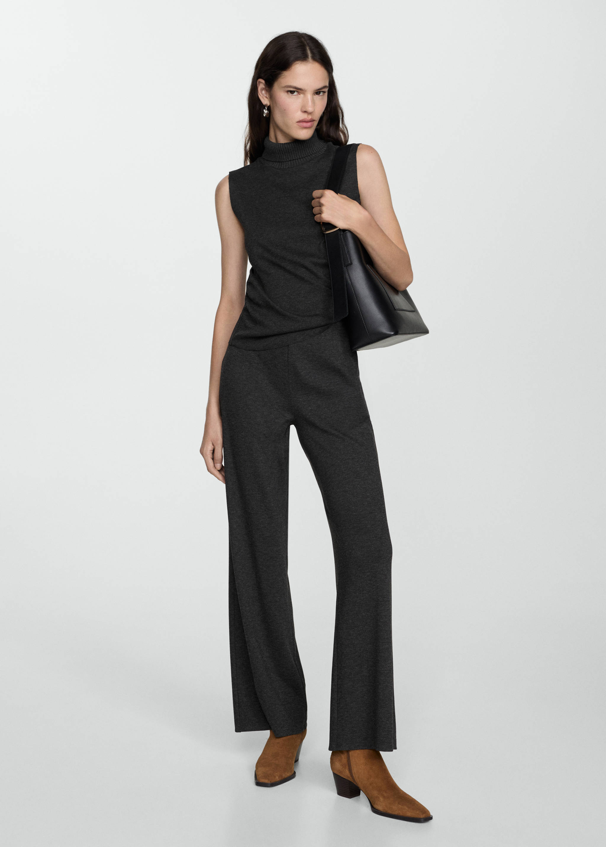 Knitted wide leg trousers - General plane