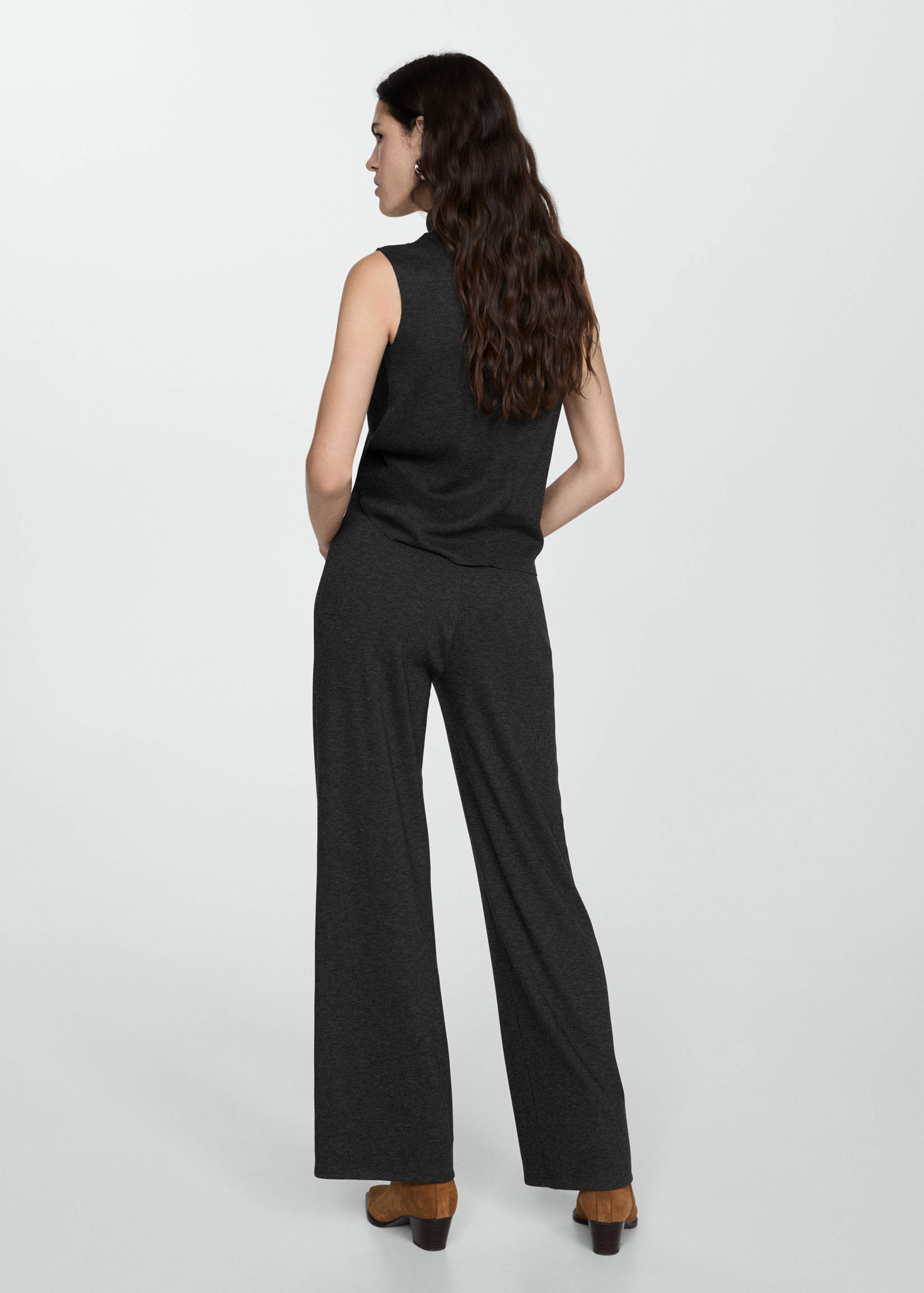 Knitted wide leg trousers - Reverse of the article