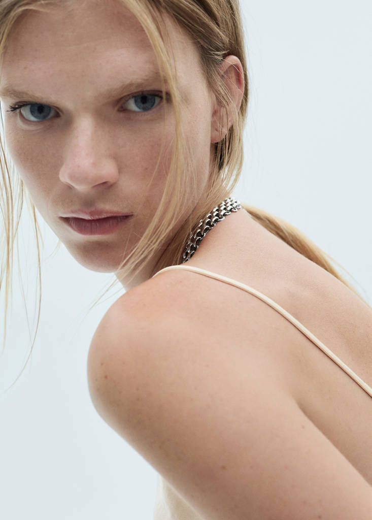 Satin top with thin straps — Off White