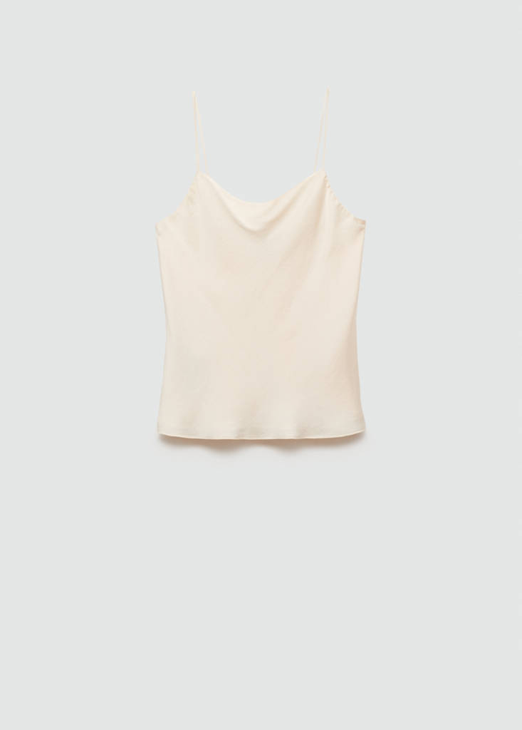 Satin top with thin straps — Off White