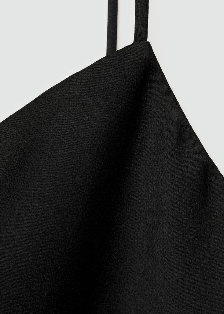 Satin top with thin straps — Black