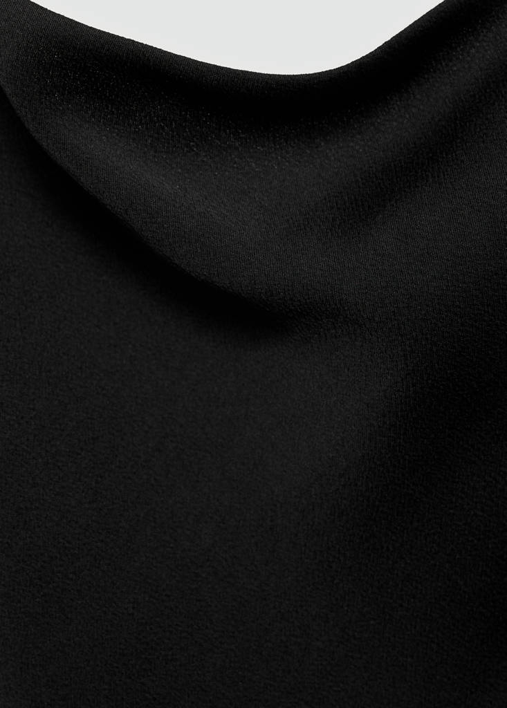 Satin top with thin straps — Black