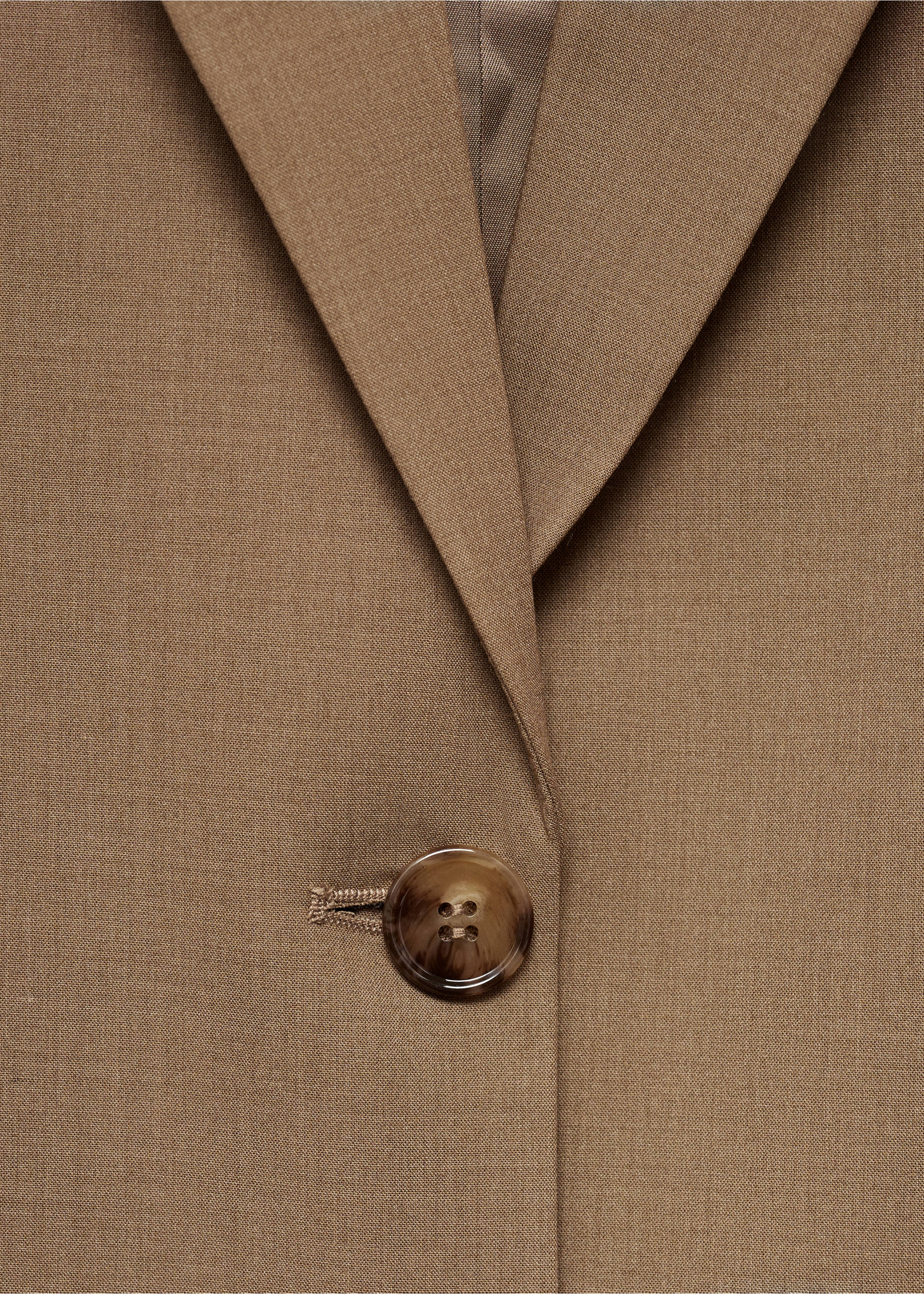 Double-breasted straight-fit jacket - Details of the article 8, Medium Brown. Ref: 77085649-00.