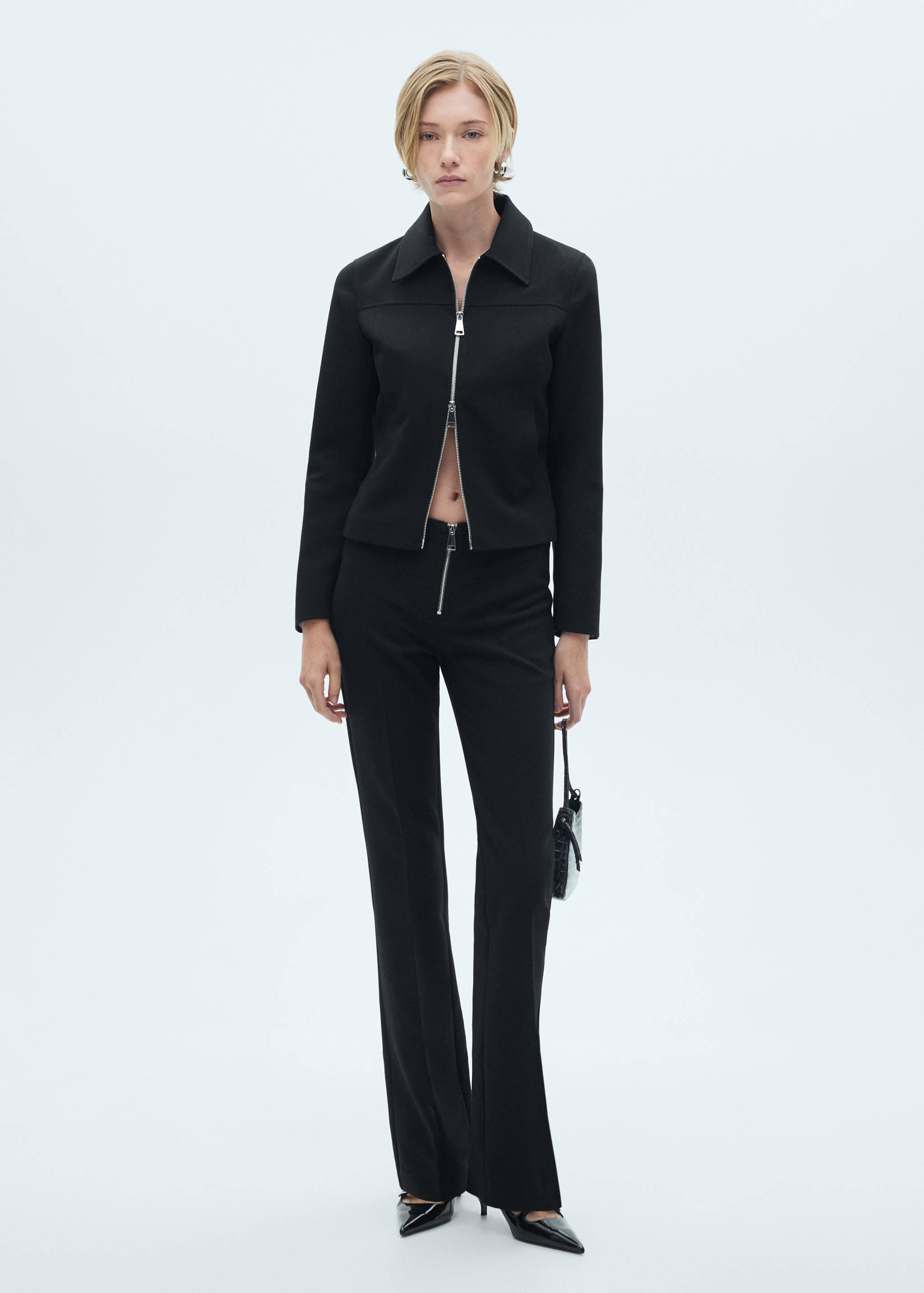 Flared trousers with zip - General plane